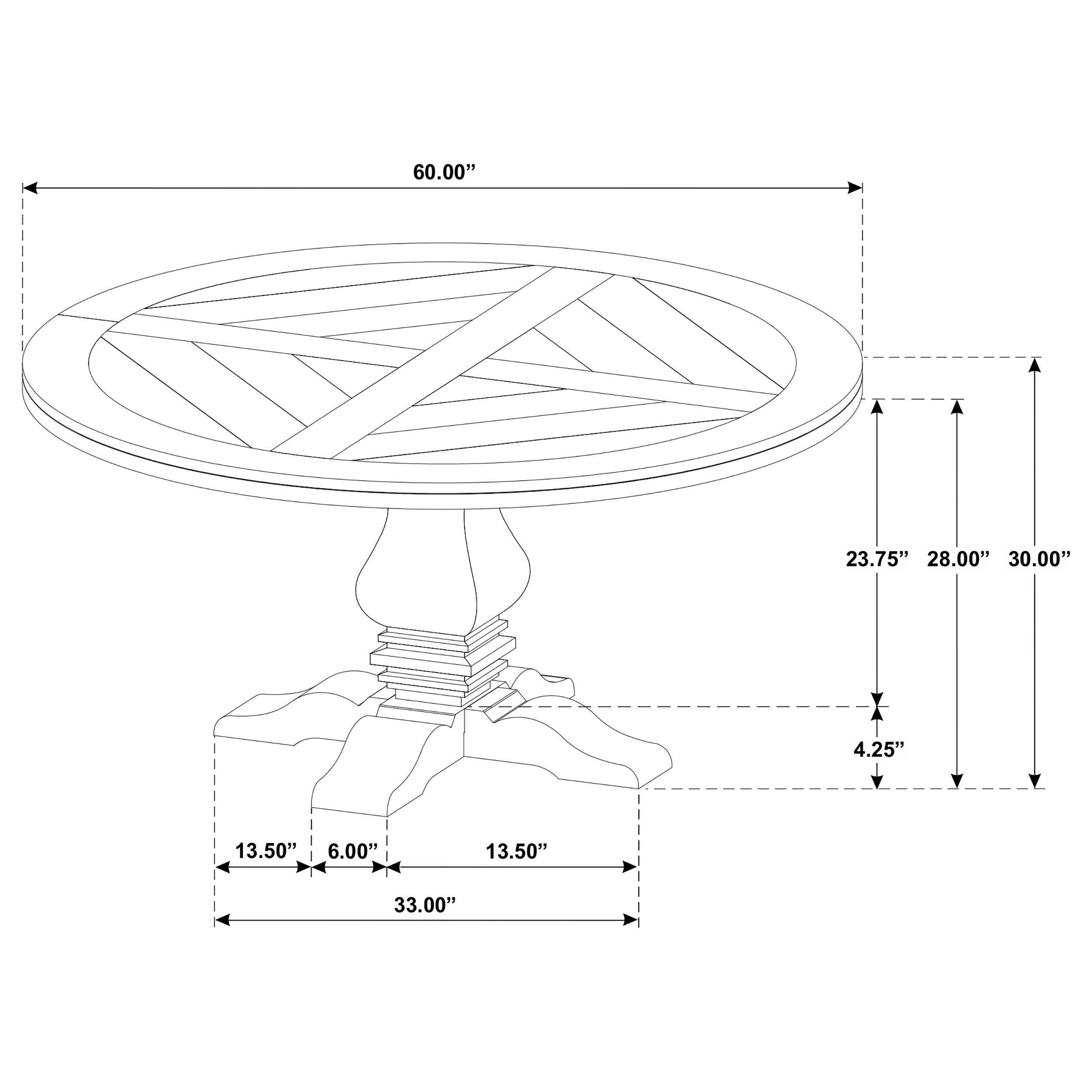 Florence 5-piece Round Dining Table Set Rustic Honey