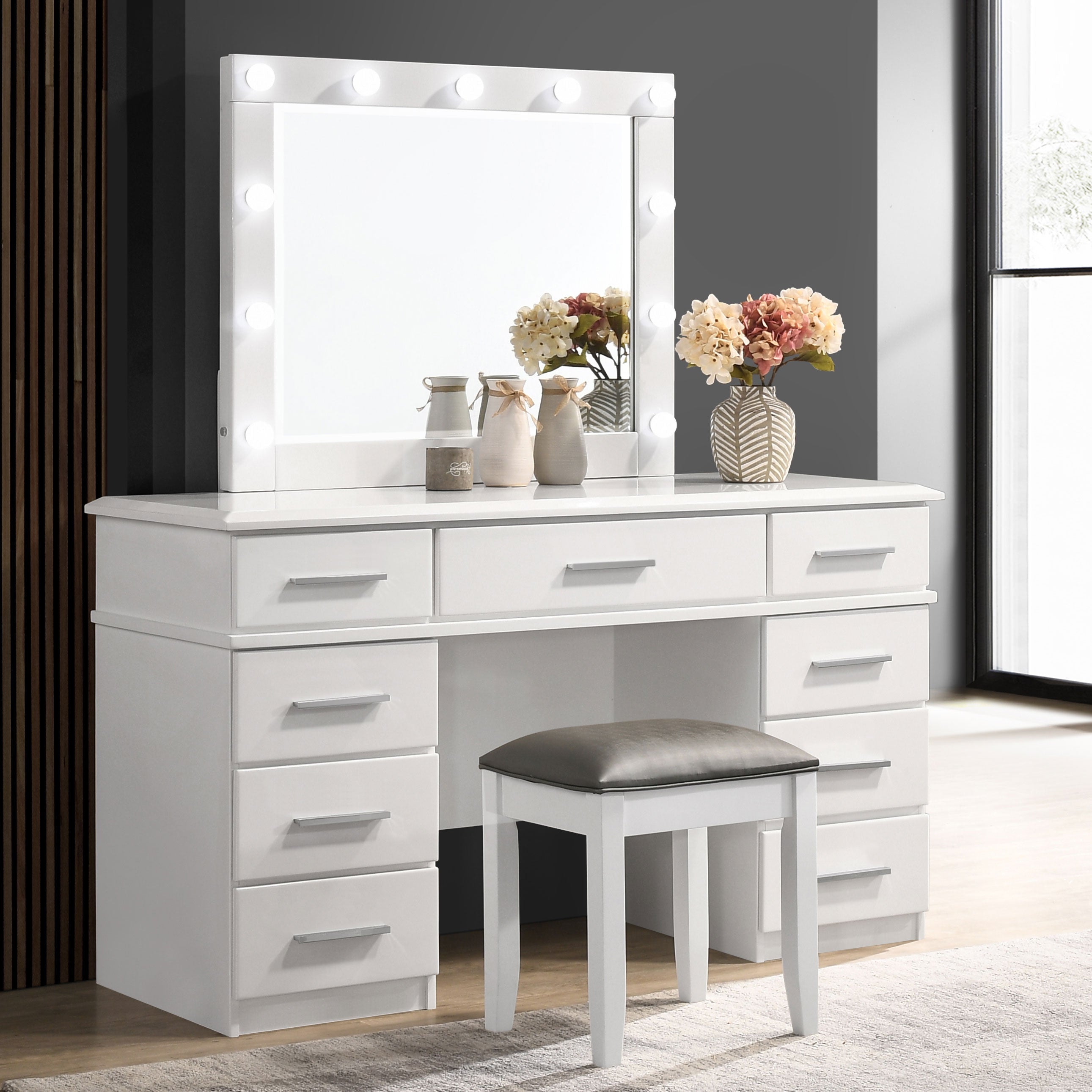 Felicity Makeup Vanity Table with LED Mirror