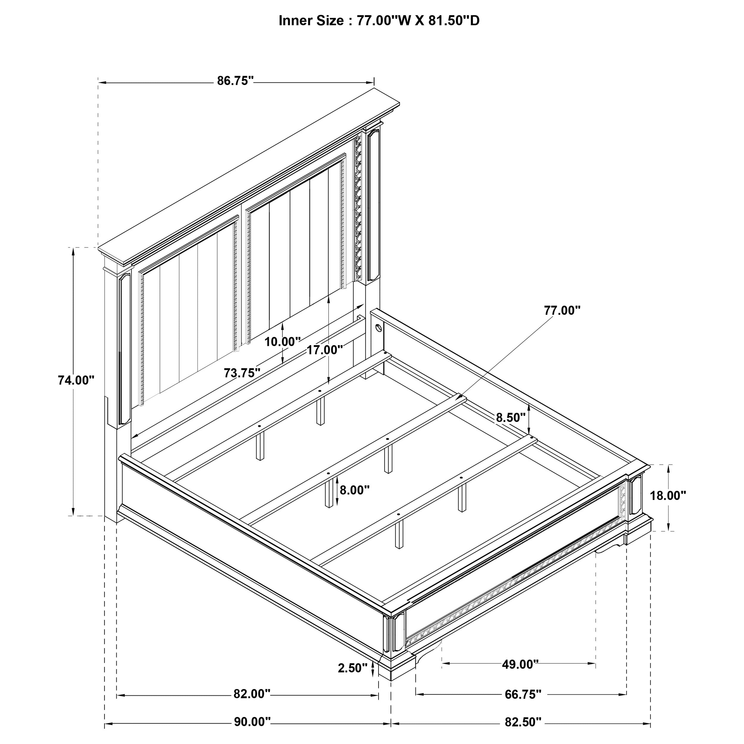 McKinney Panel Bed with LED Lighting