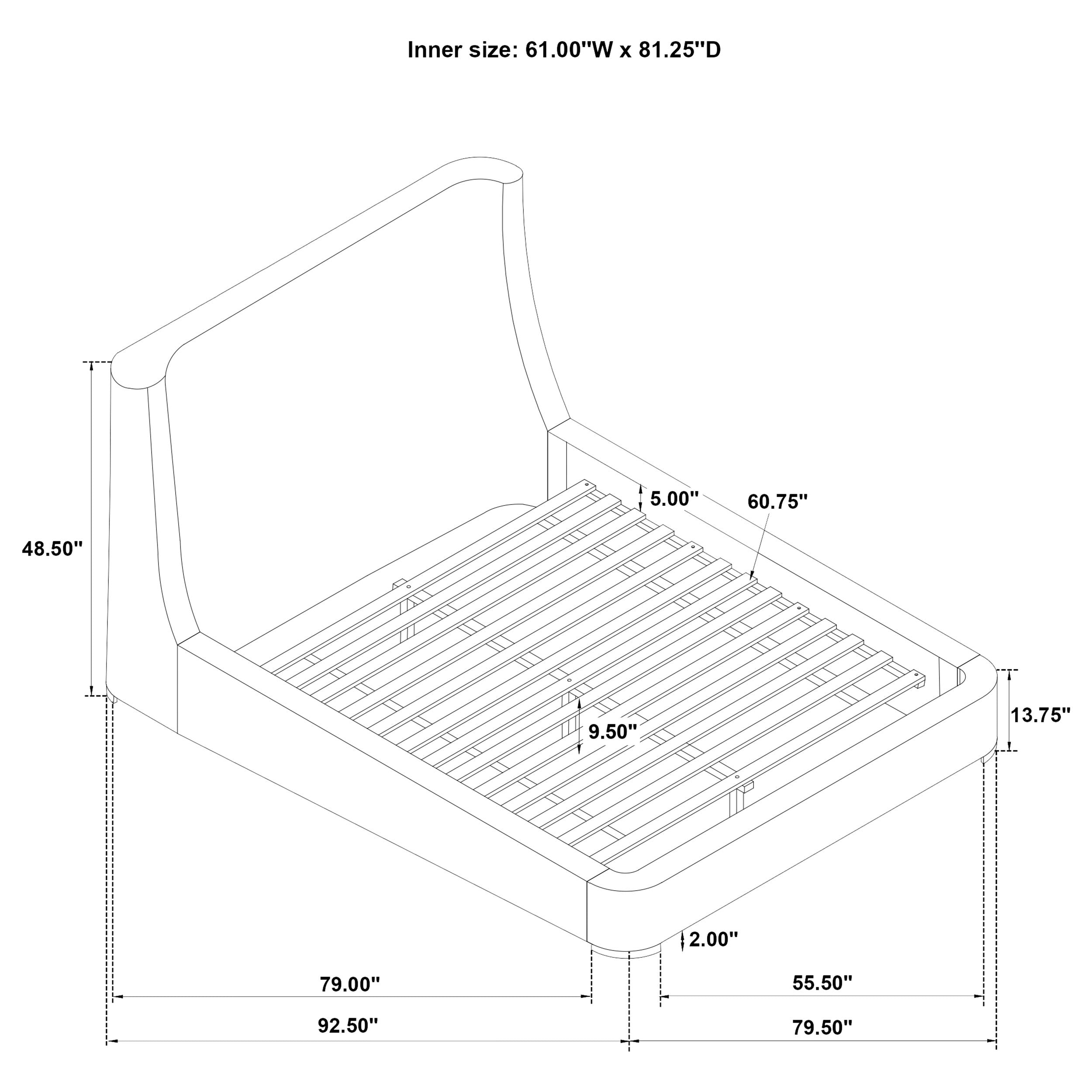 Rennes Wingback Platform Bed