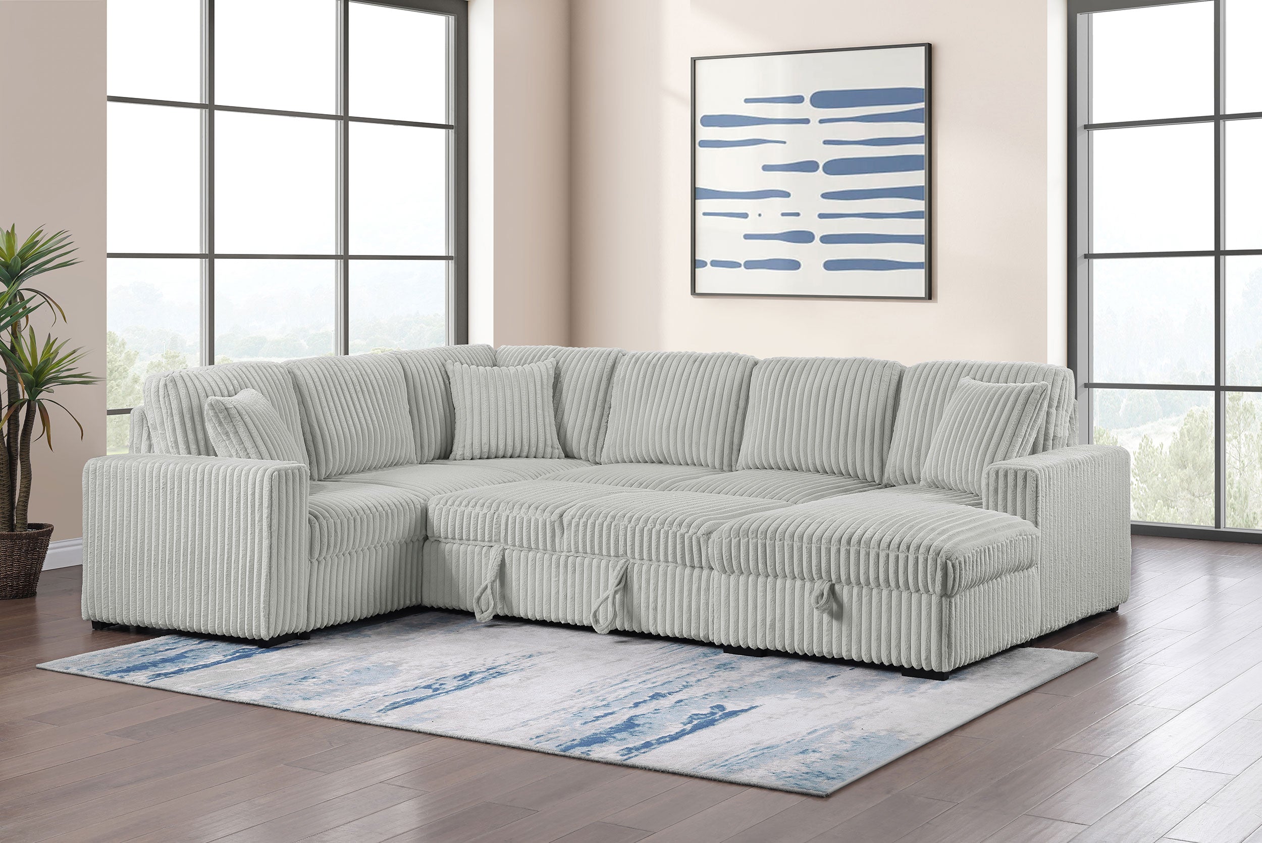 Devonshire Pull-Out Sleeper Sectional Sofa
