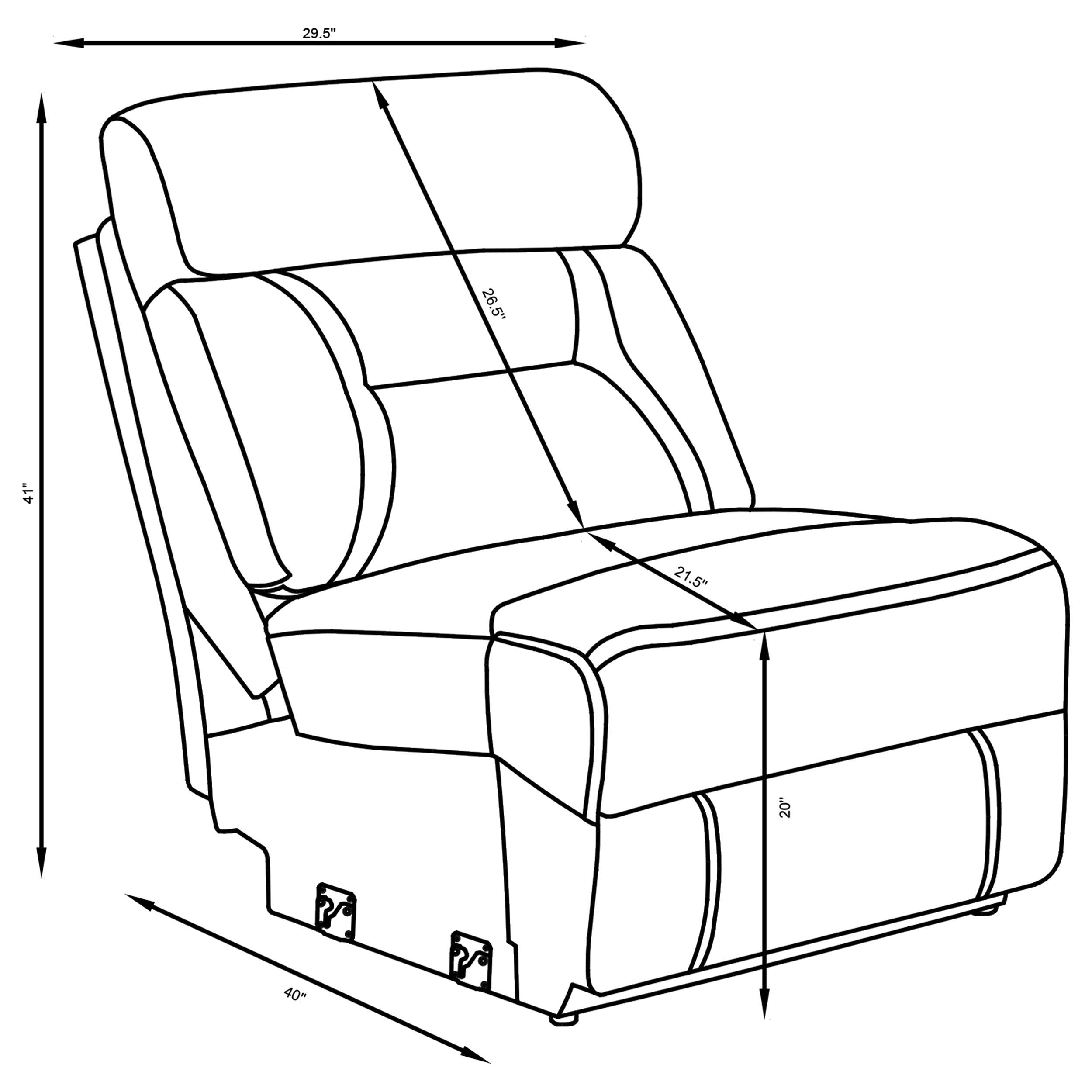 Higgins Upholstered Armless Chair Grey