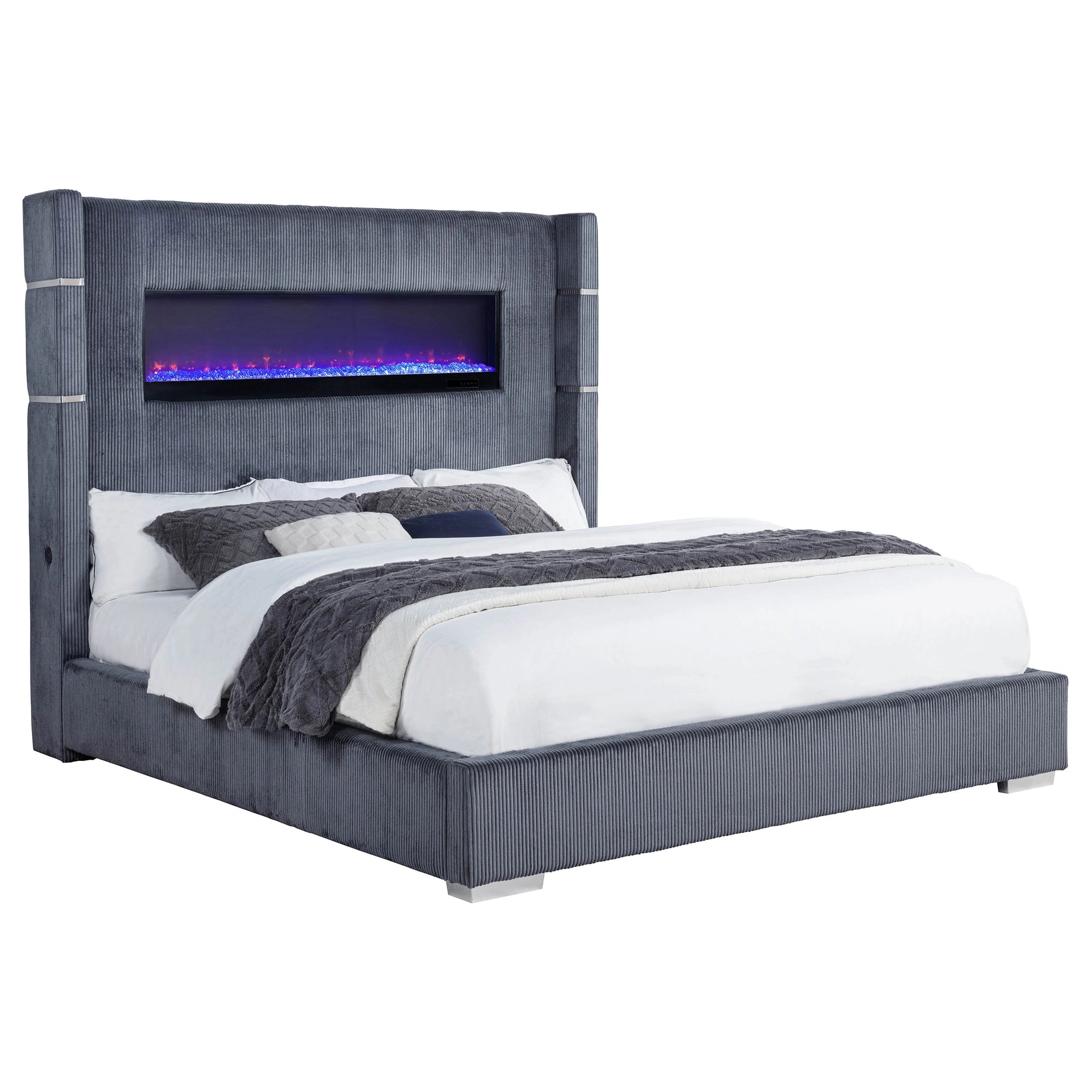 Tisdall Wingback Bed with Flame Visualizer
