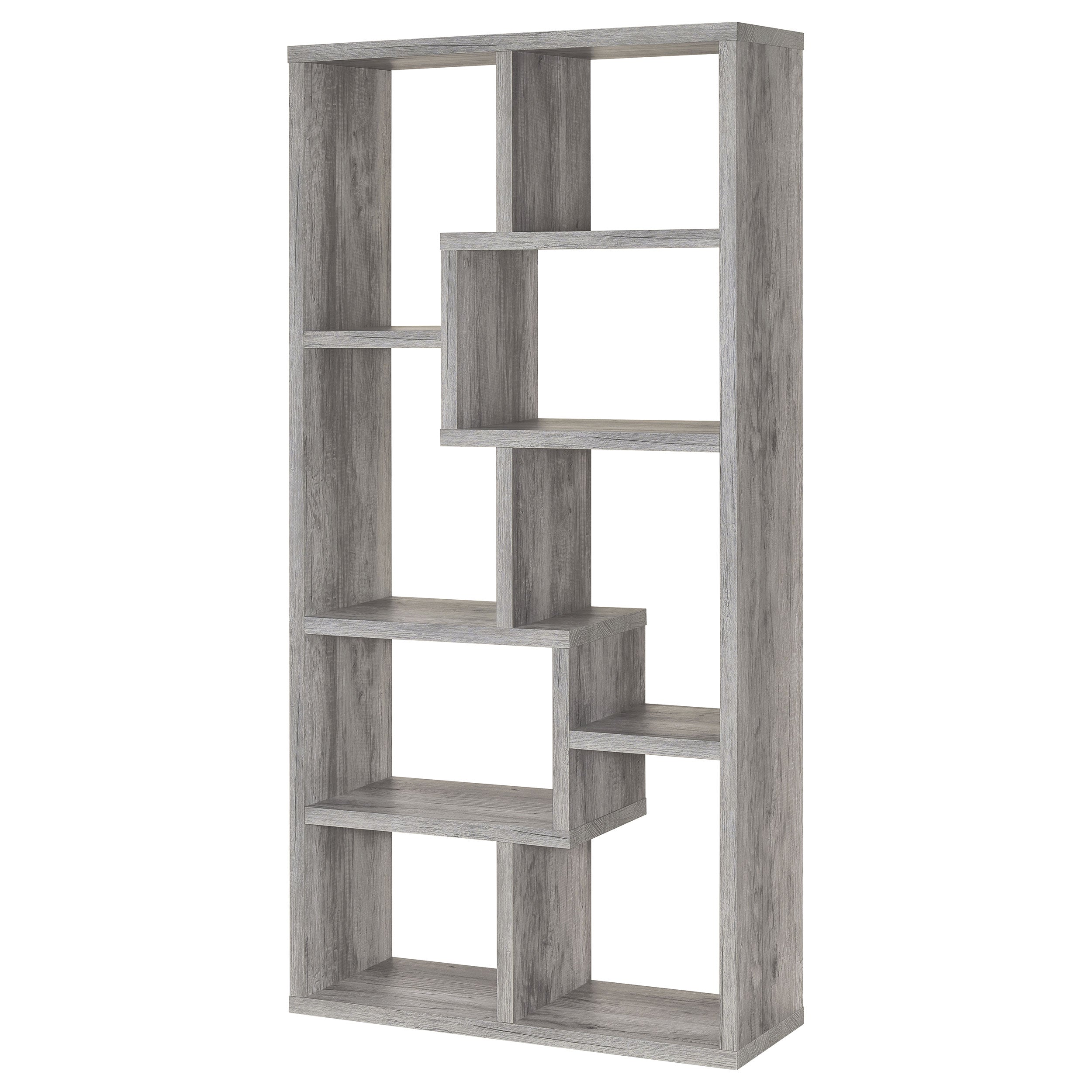 Theo 10-shelf Bookcase Weathered Grey