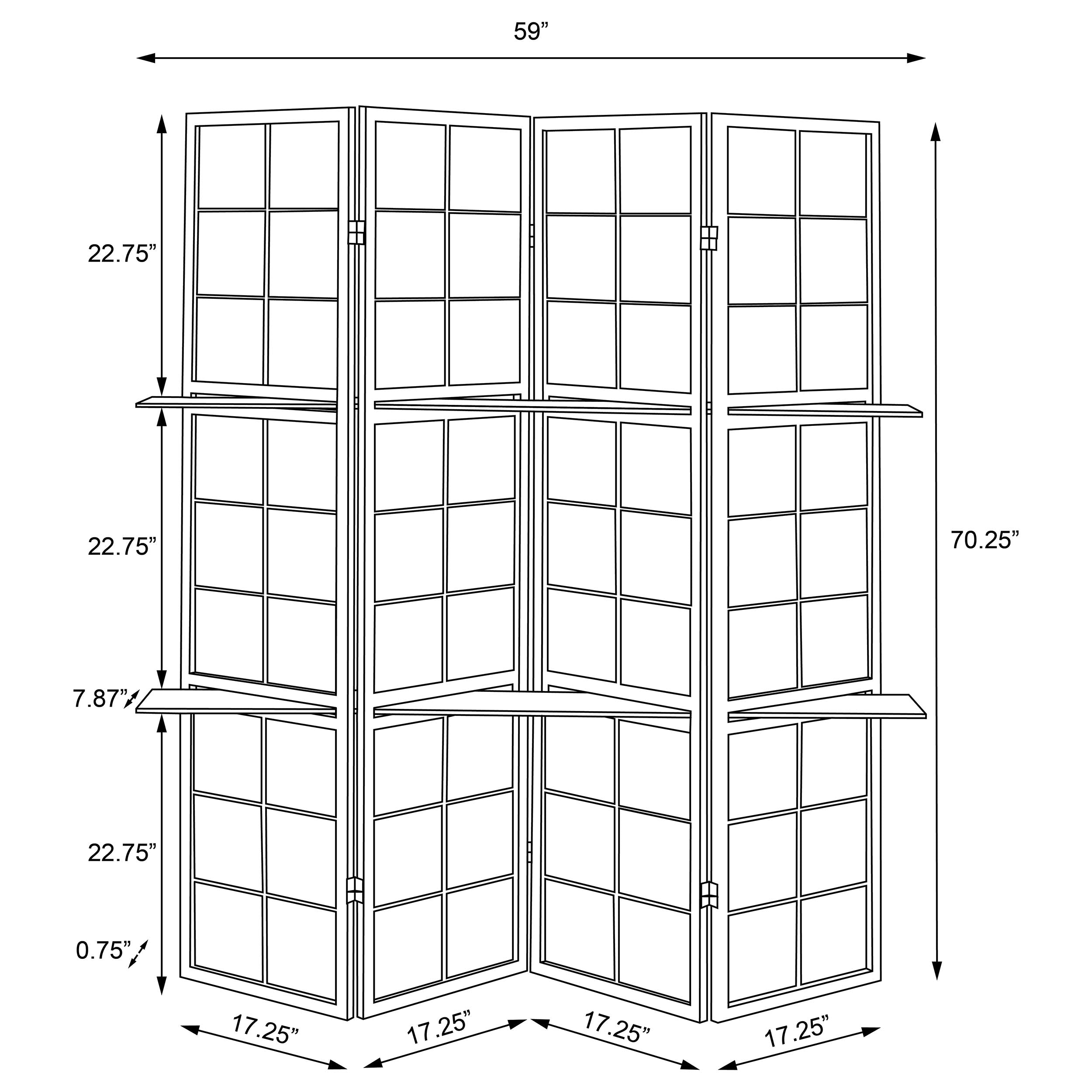 Iggy Four-Panel Room Divider