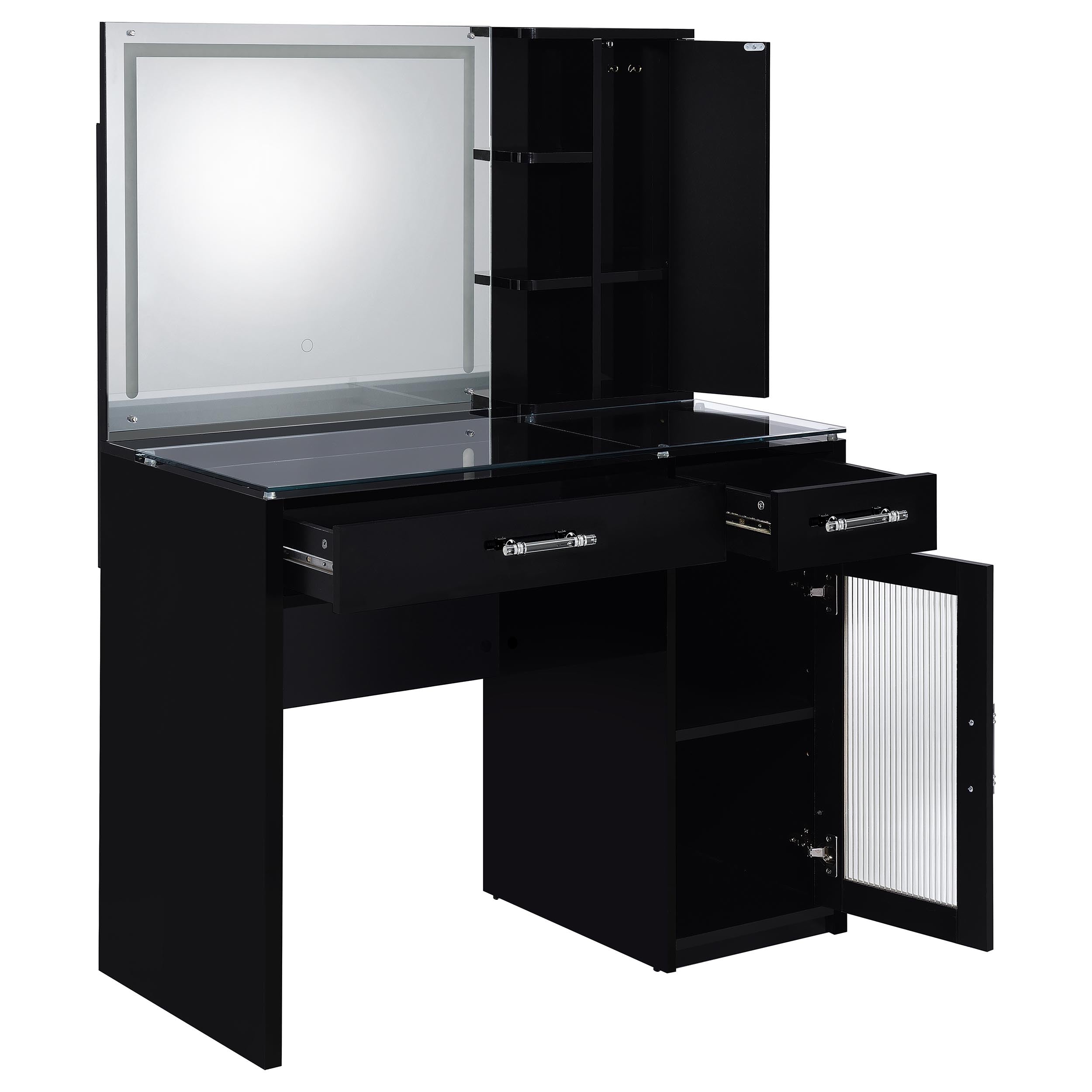 Flora Makeup Vanity Table with LED Mirror and Stool