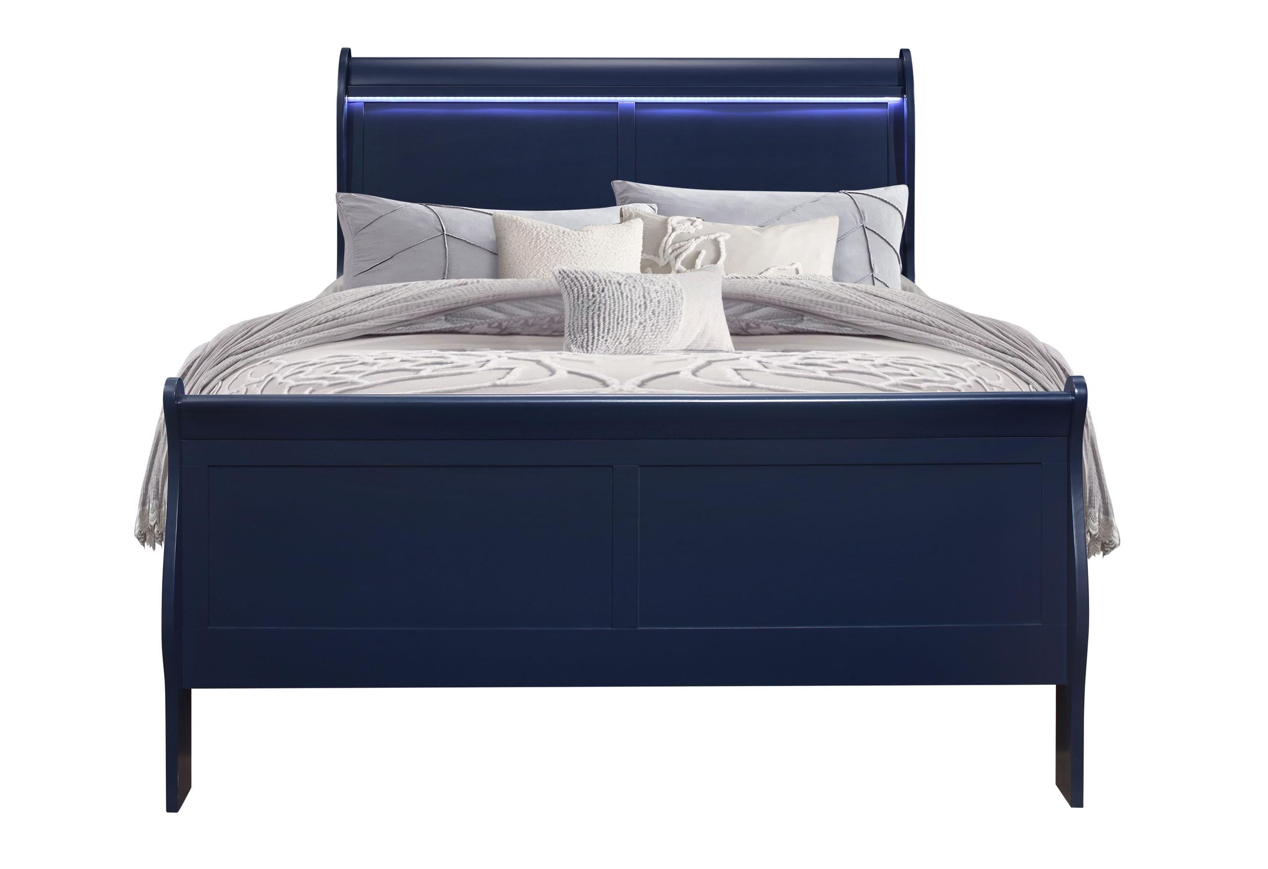 CHARLIE BLUE FULL BED WITH LED