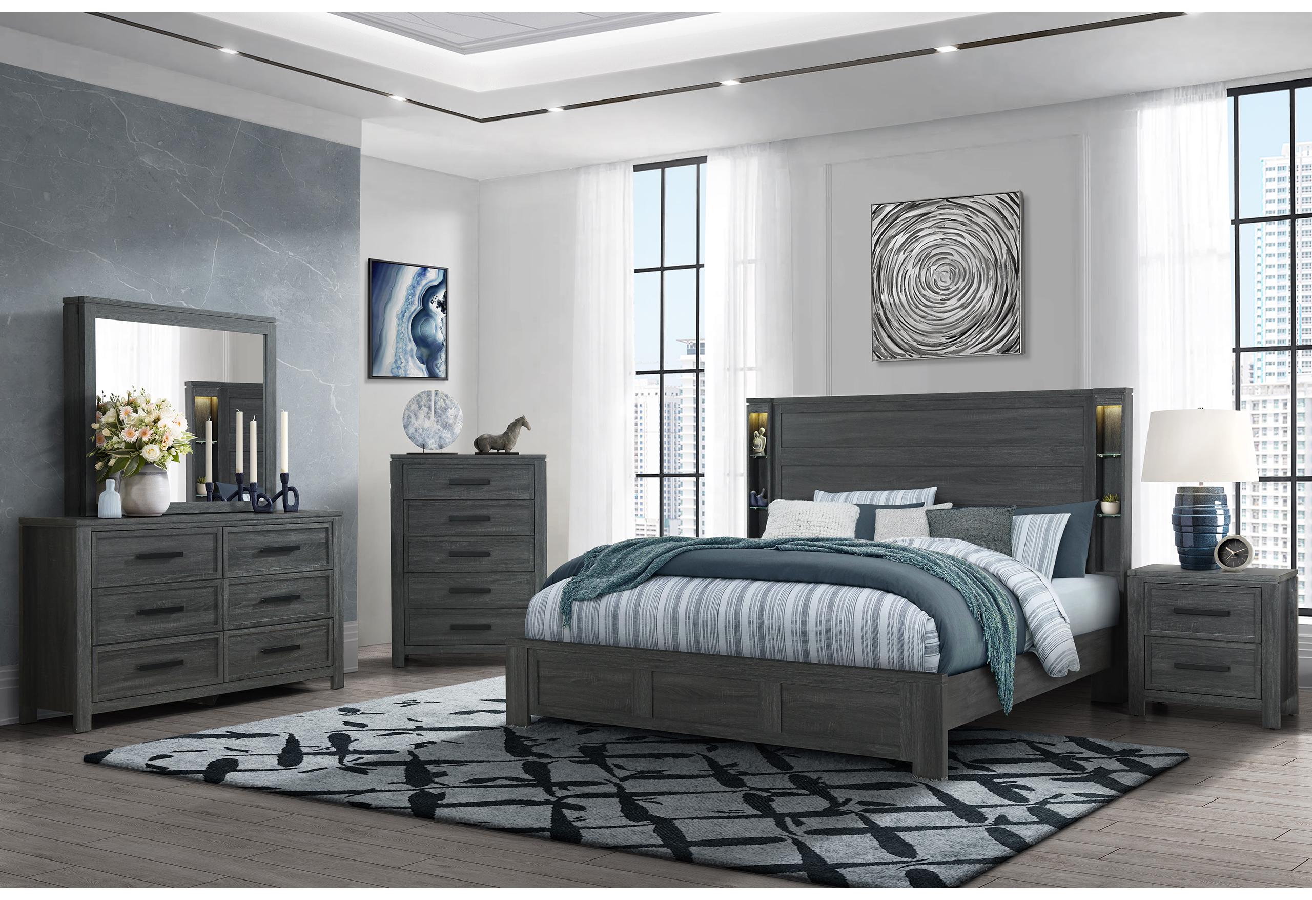 CYPRESS DARK GREY KING BED GROUP