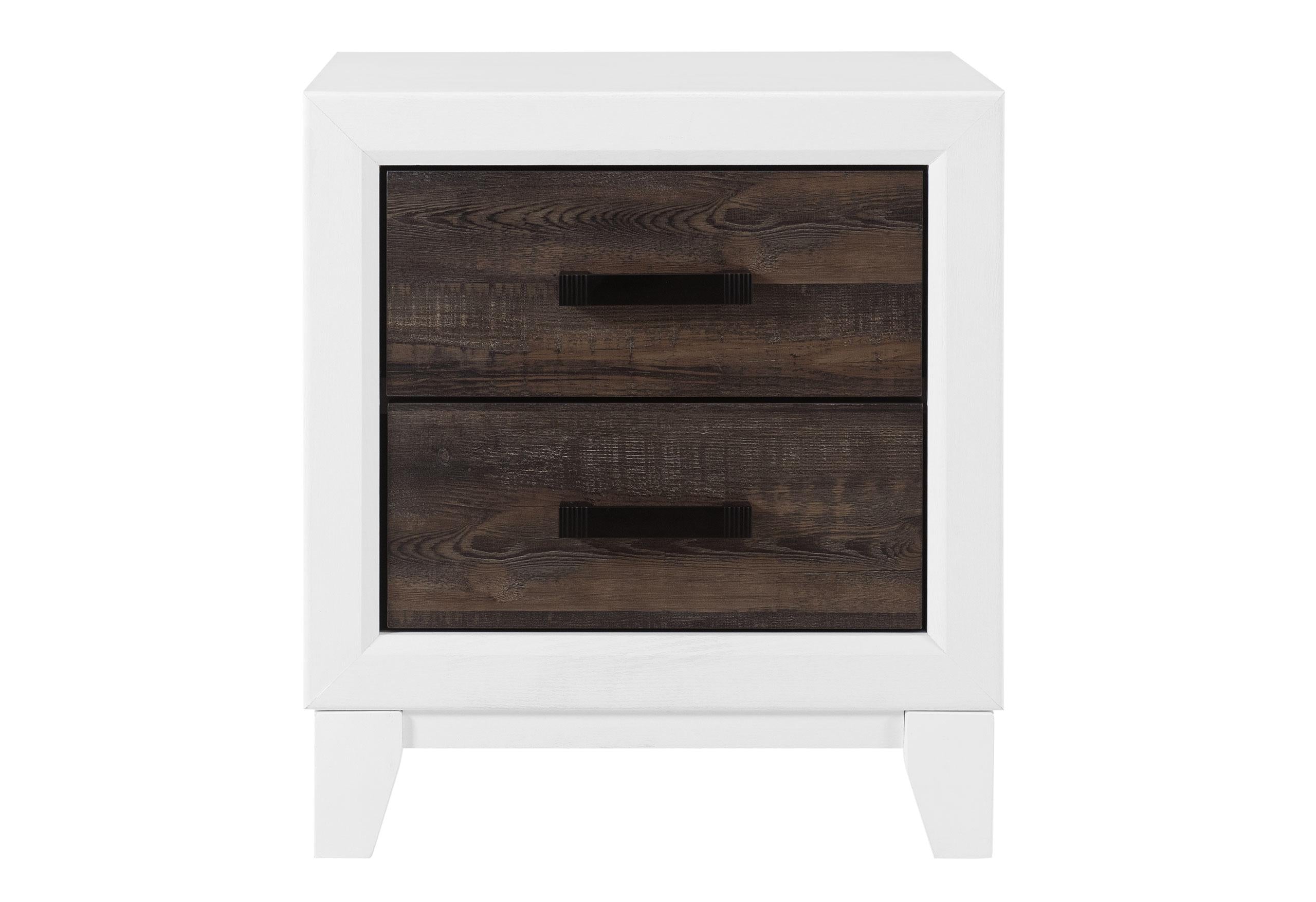 LISBON OAK AND WHITE NIGHTSTAND