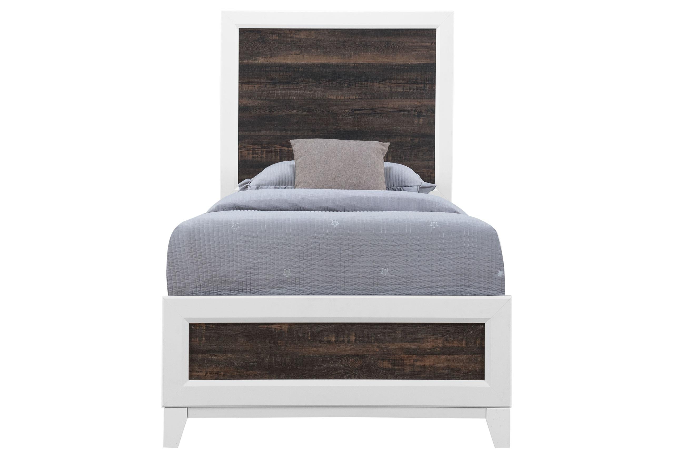 LISBON OAK AND WHITE TWIN BED