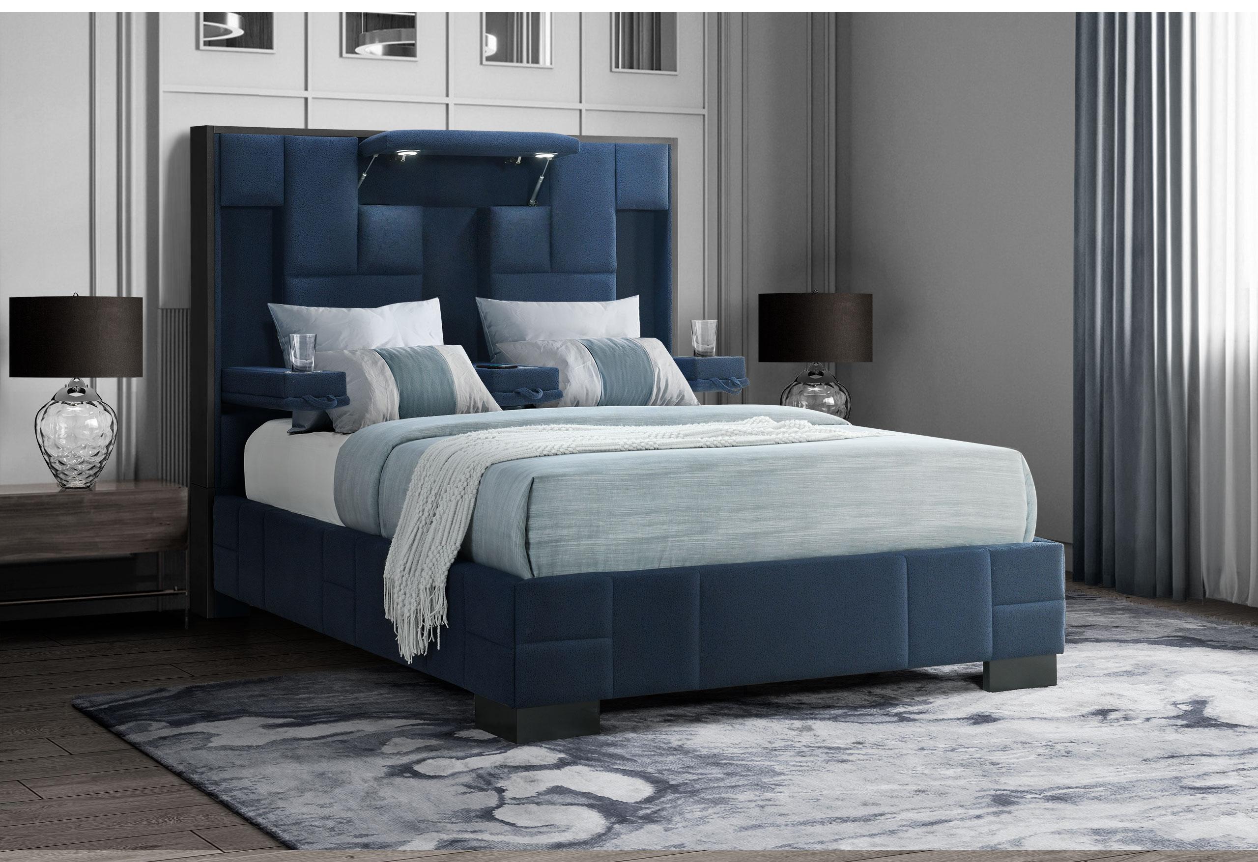 OSCAR NAVY BLUE QUEEN BED