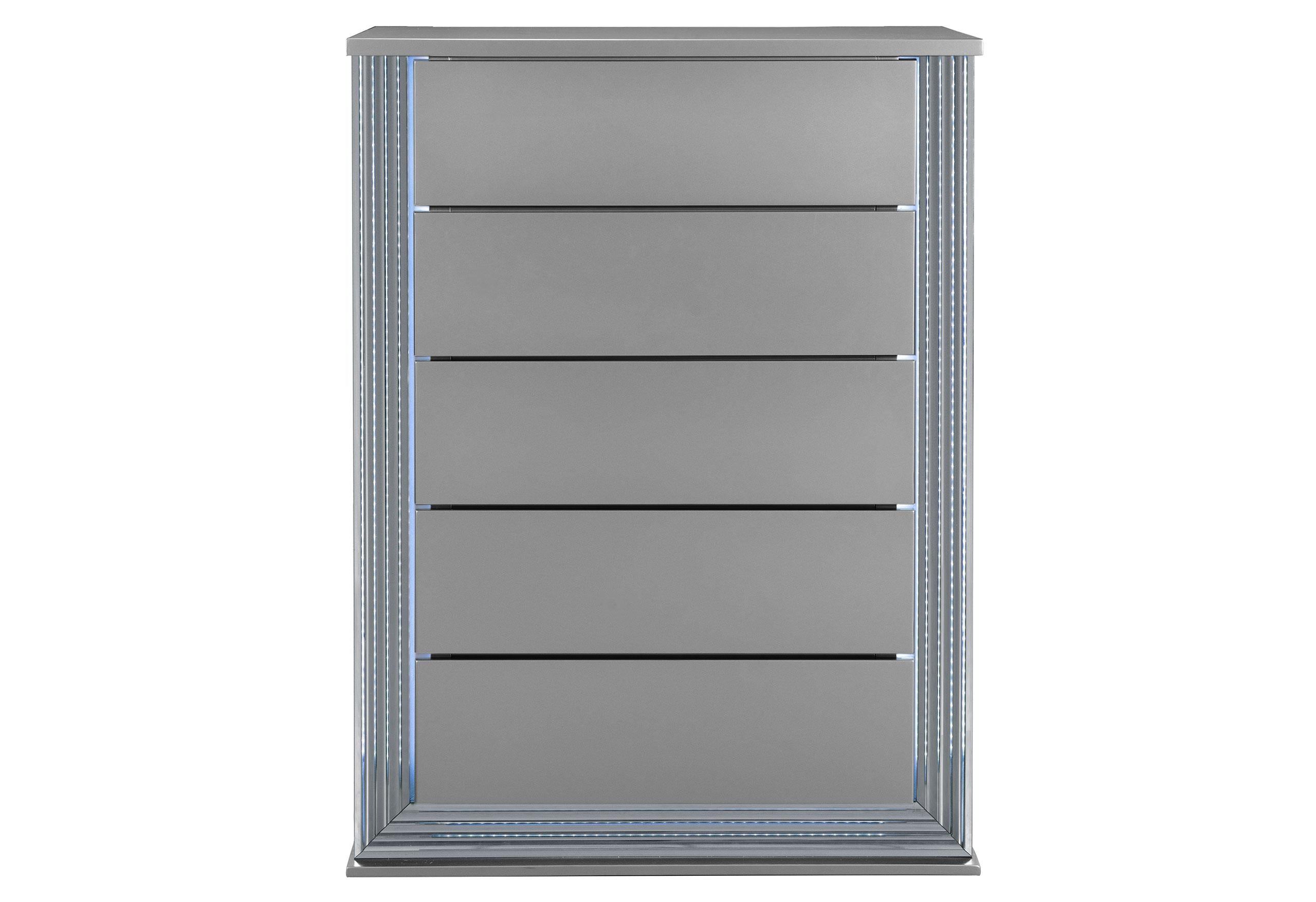 YLIME SMOOTH SILVER CHEST WITH LED