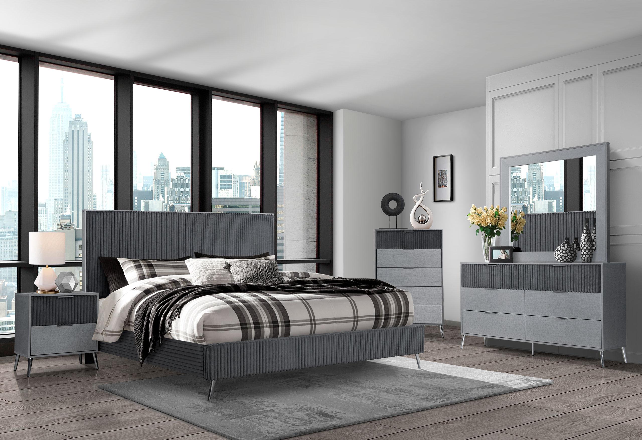 ENZO DARK GREY KING BED GROUP