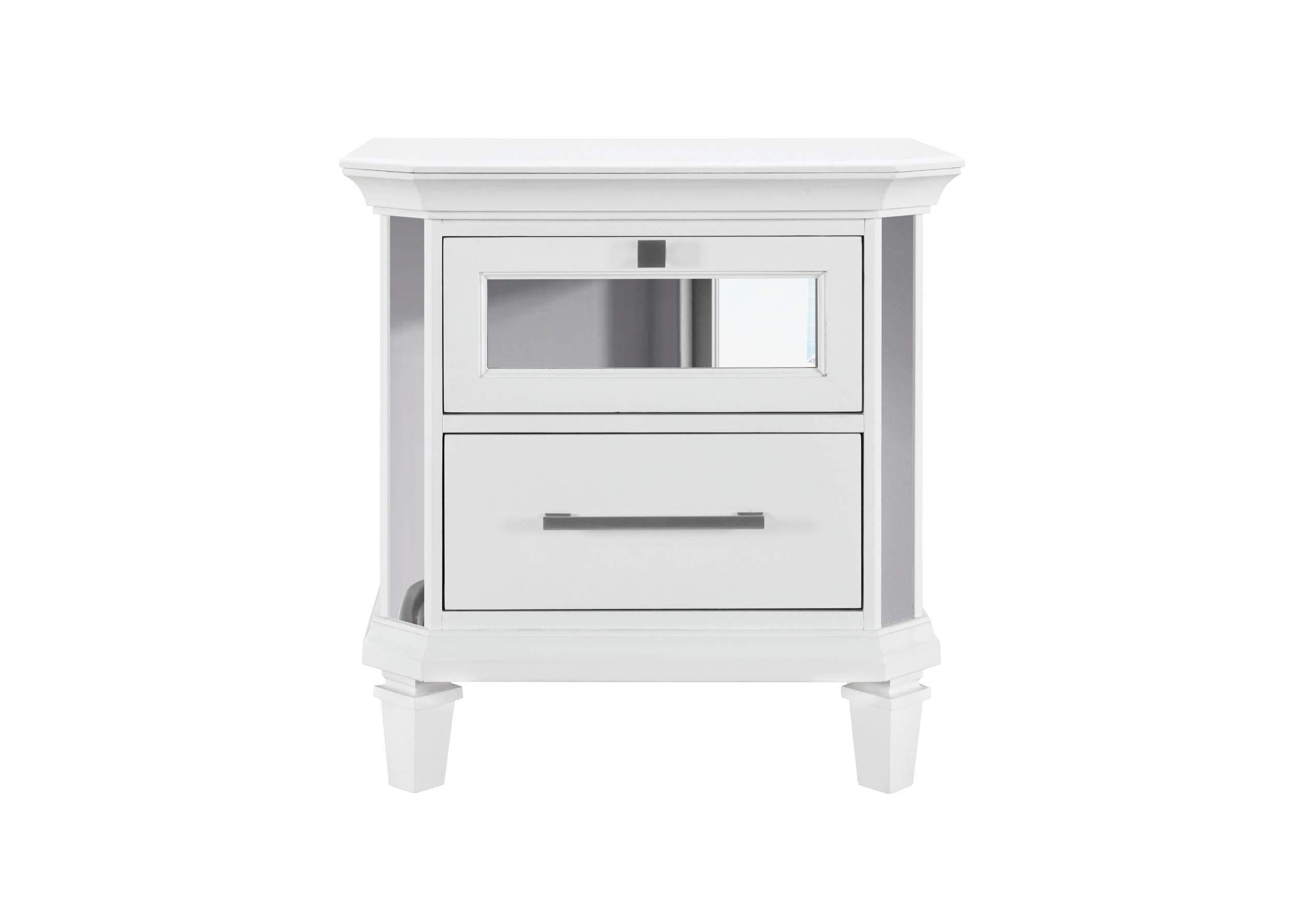 MARCO METALLIC WHITE NIGHTSTAND