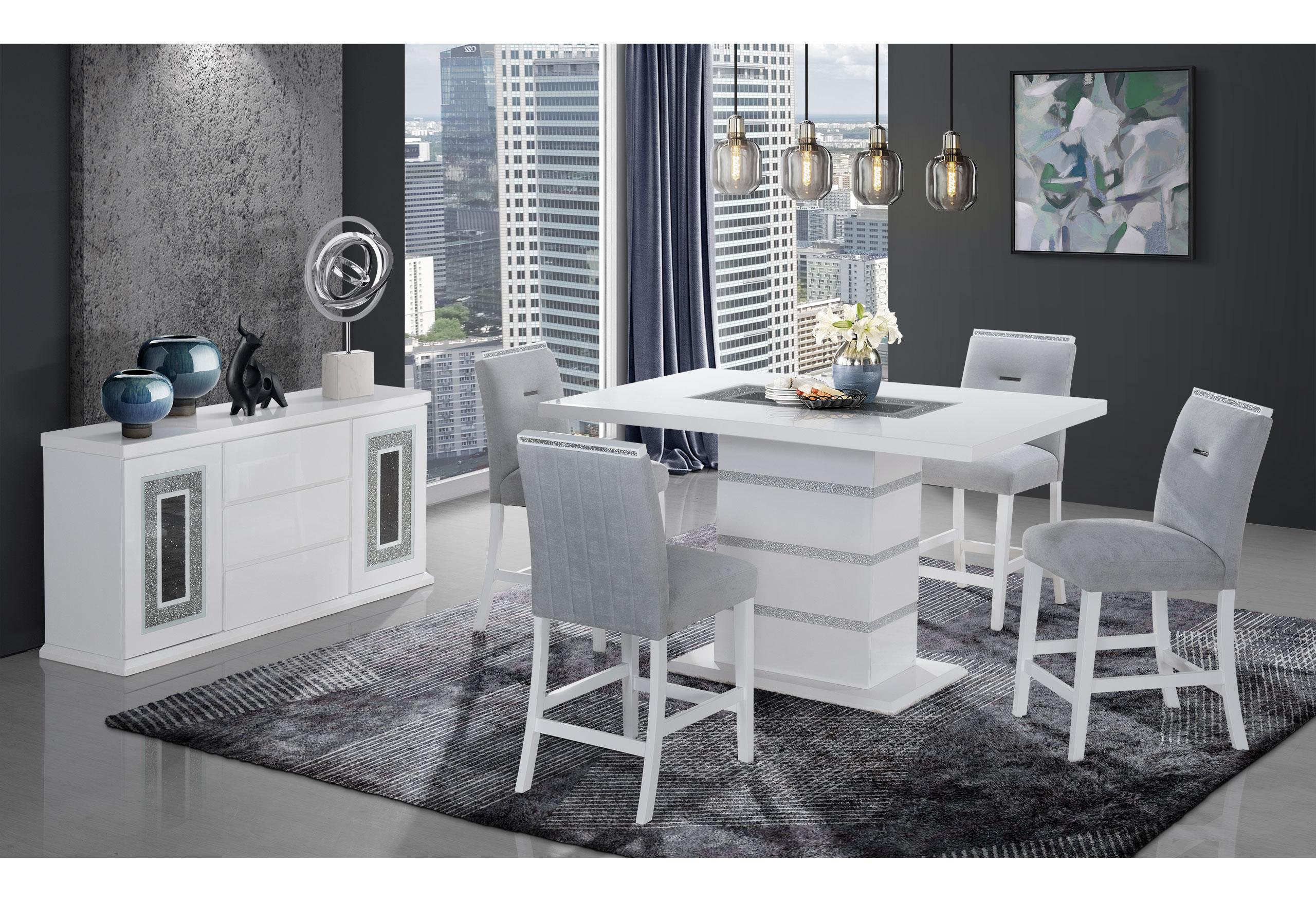 MONACO WHITE RECTANGULAR BAR TABLE