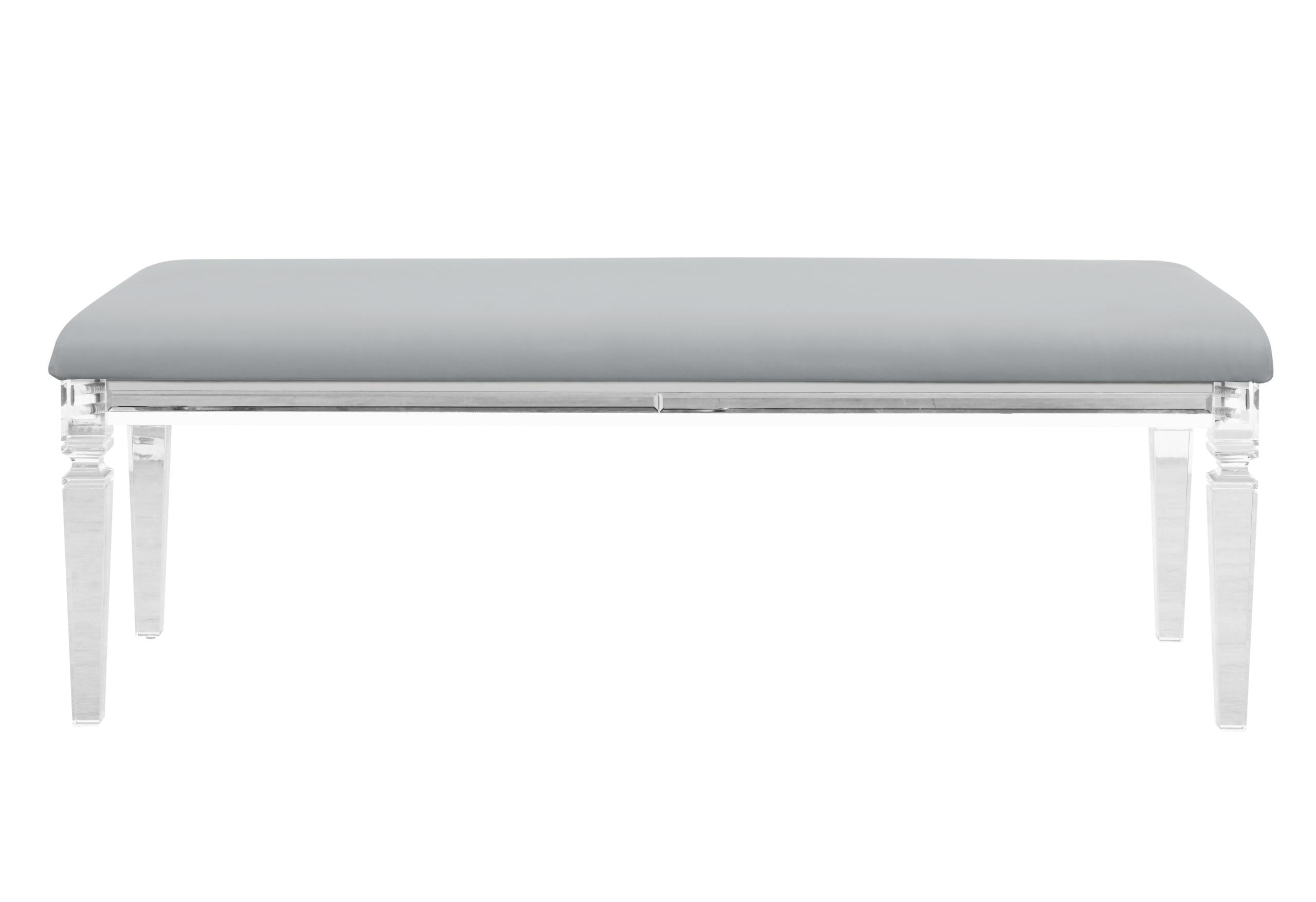 ROMO WHITE BENCH WITH ACRYLIC LEGS