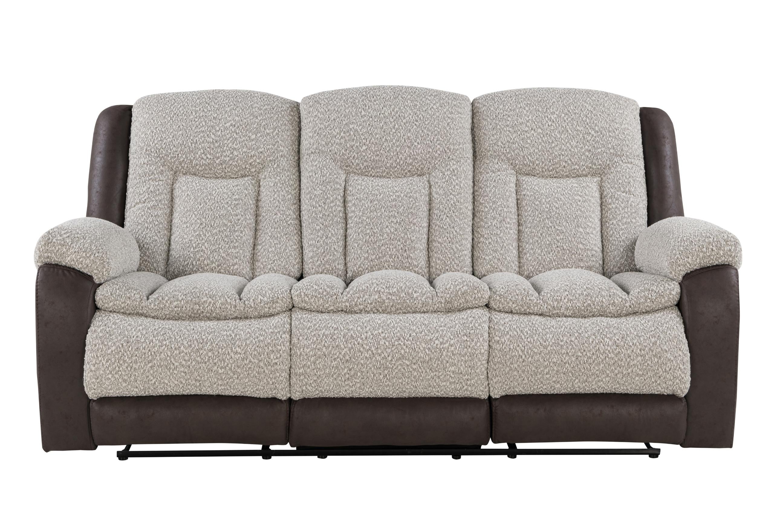 U4377 GREY/BROWN RECLINING SOFA