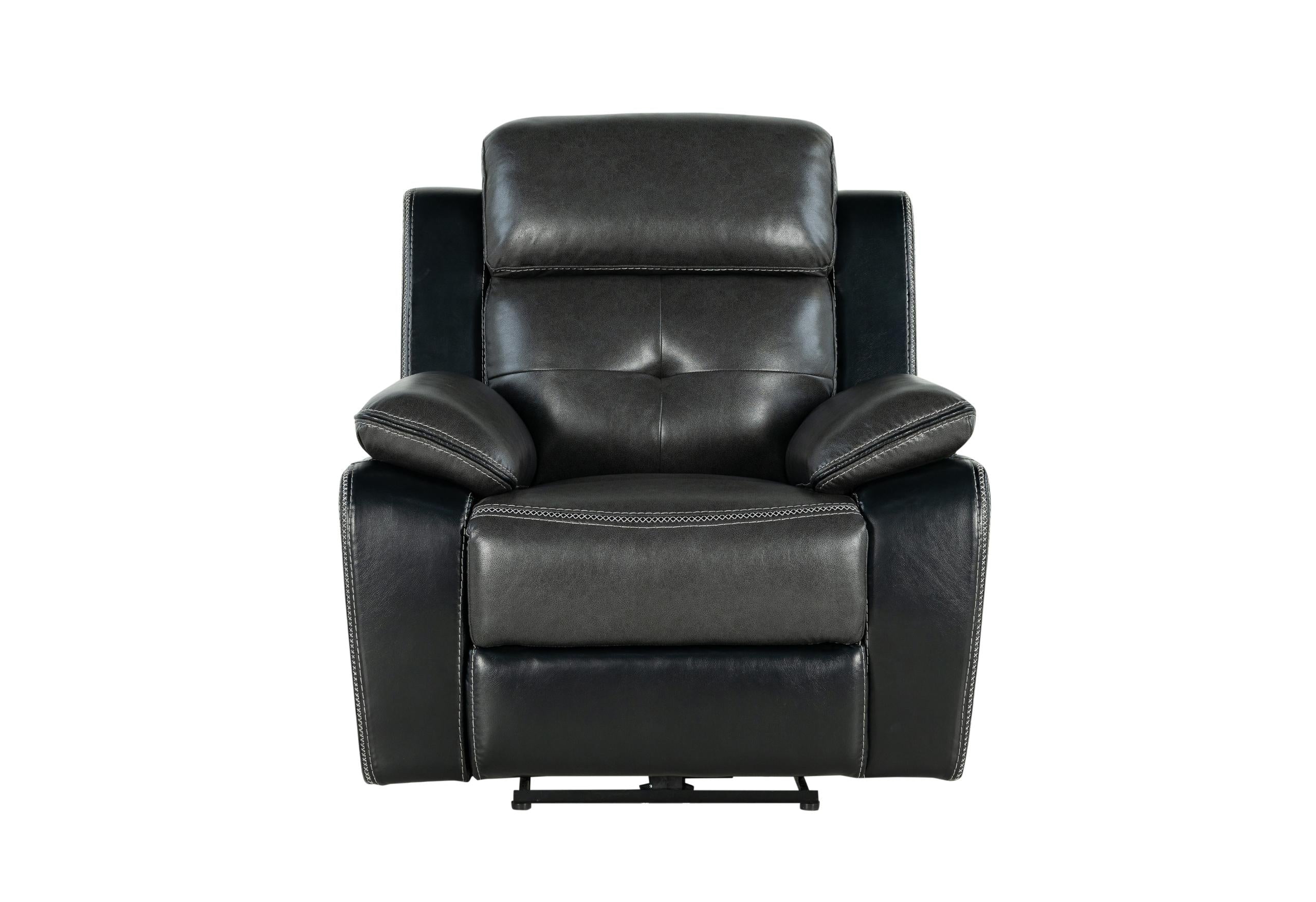U5050 BLANCHE CHARCOAL/BLACK POWER RECLINER