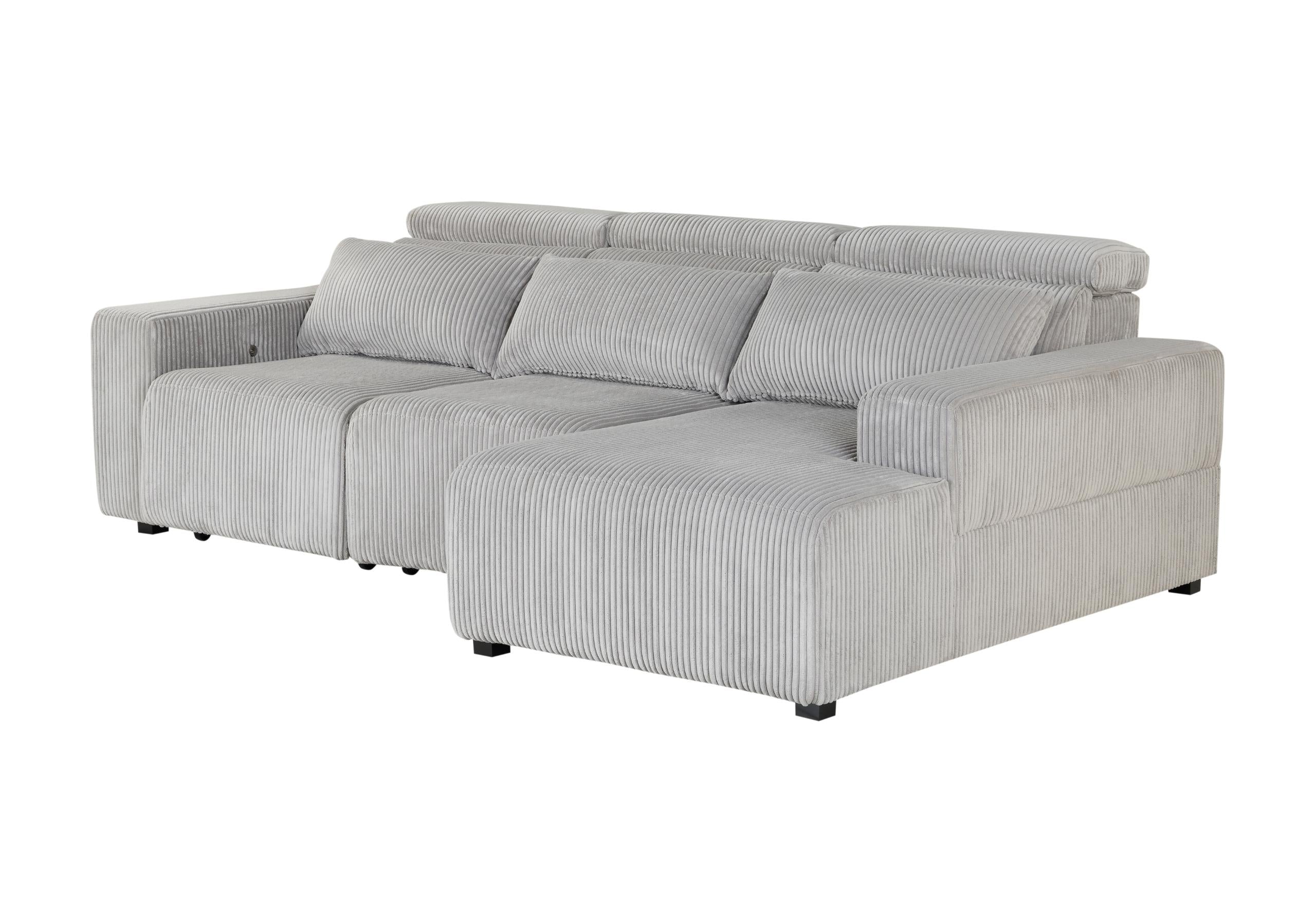 U5945 GREY RIGHT ARM FACING CHAISE WITH 1 PILLOW
