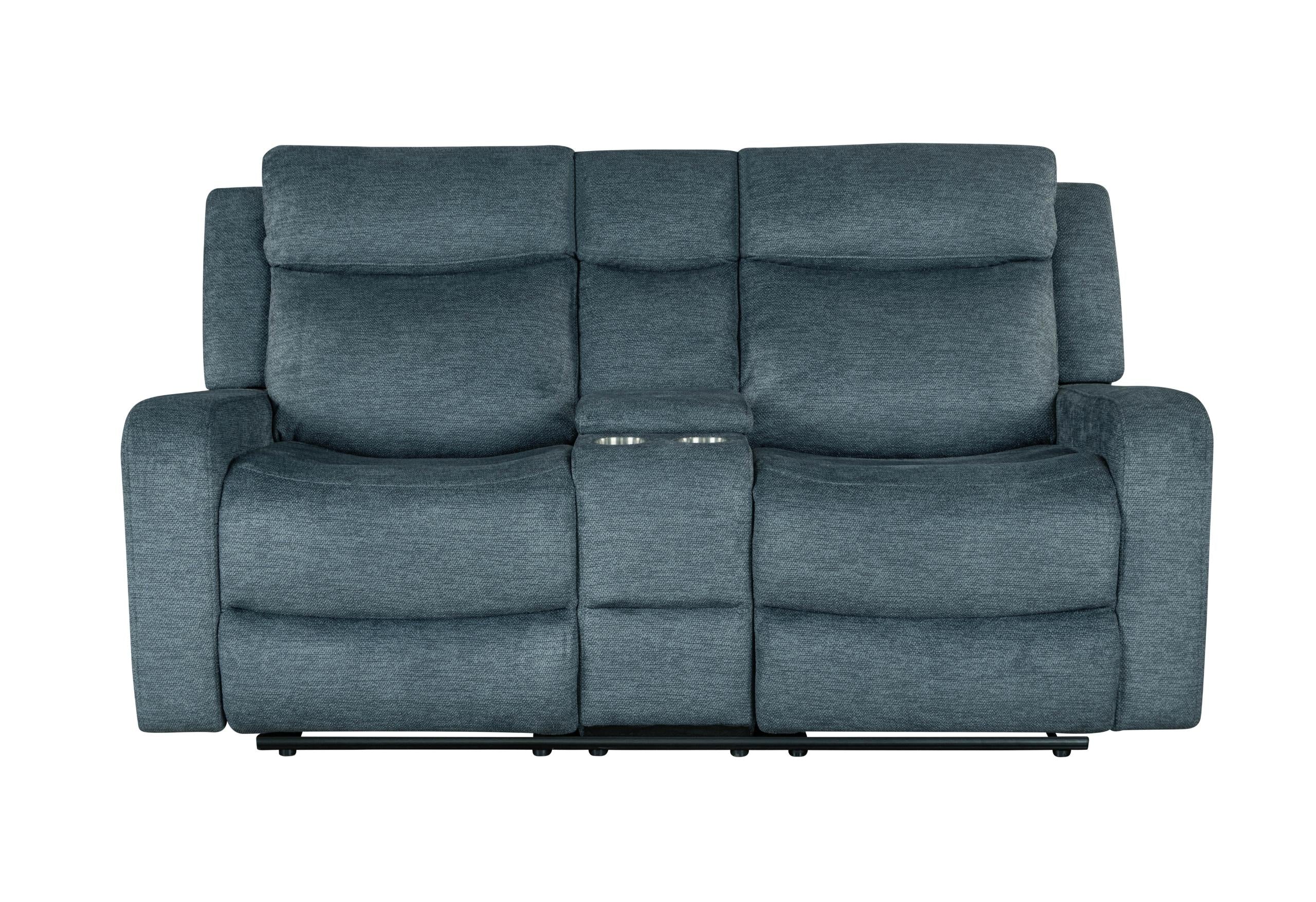 U6024 DARK GREY 9 CONSOLE RECLINING LOVESEAT