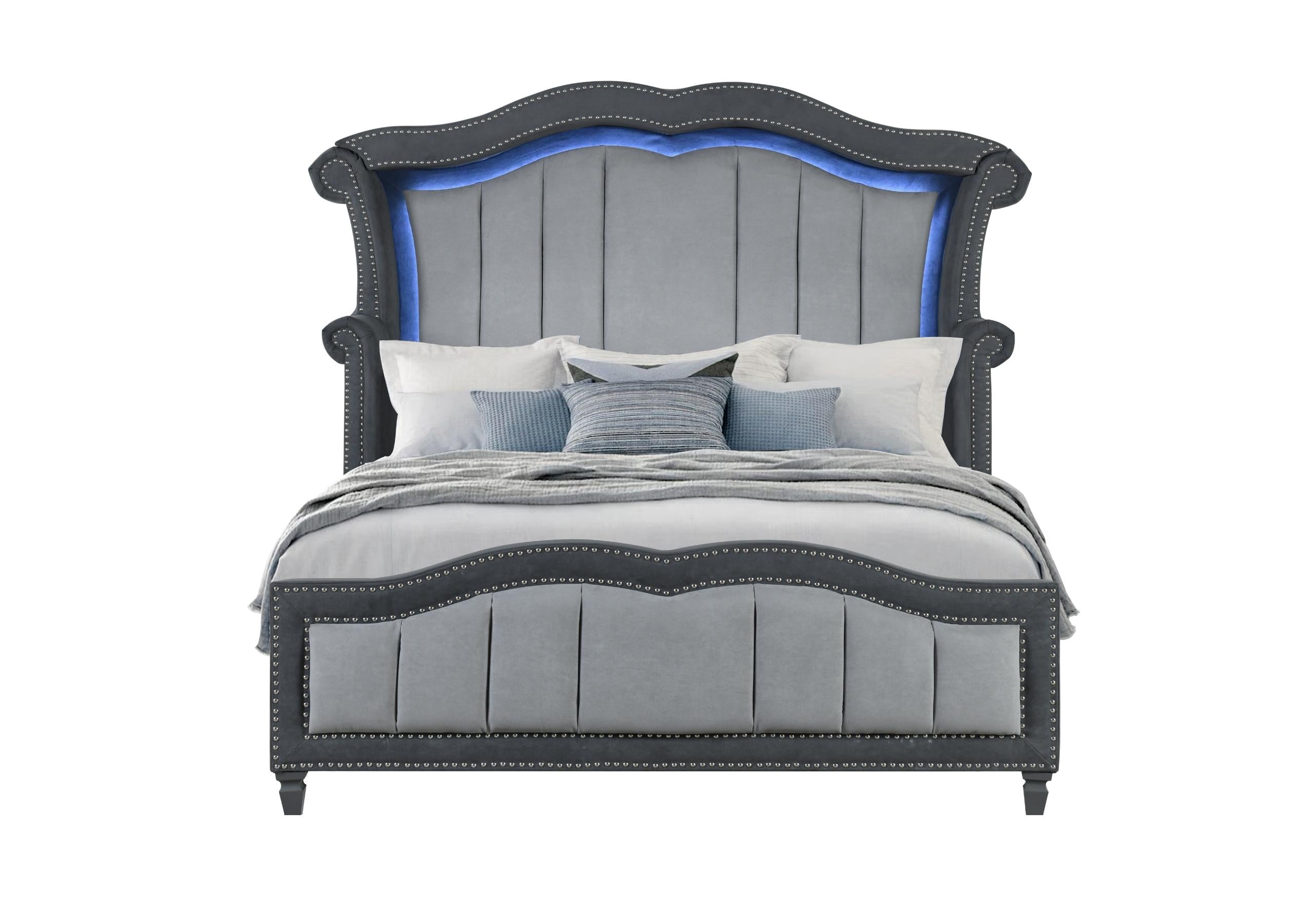 VANNA DARK GREY QUEEN BED
