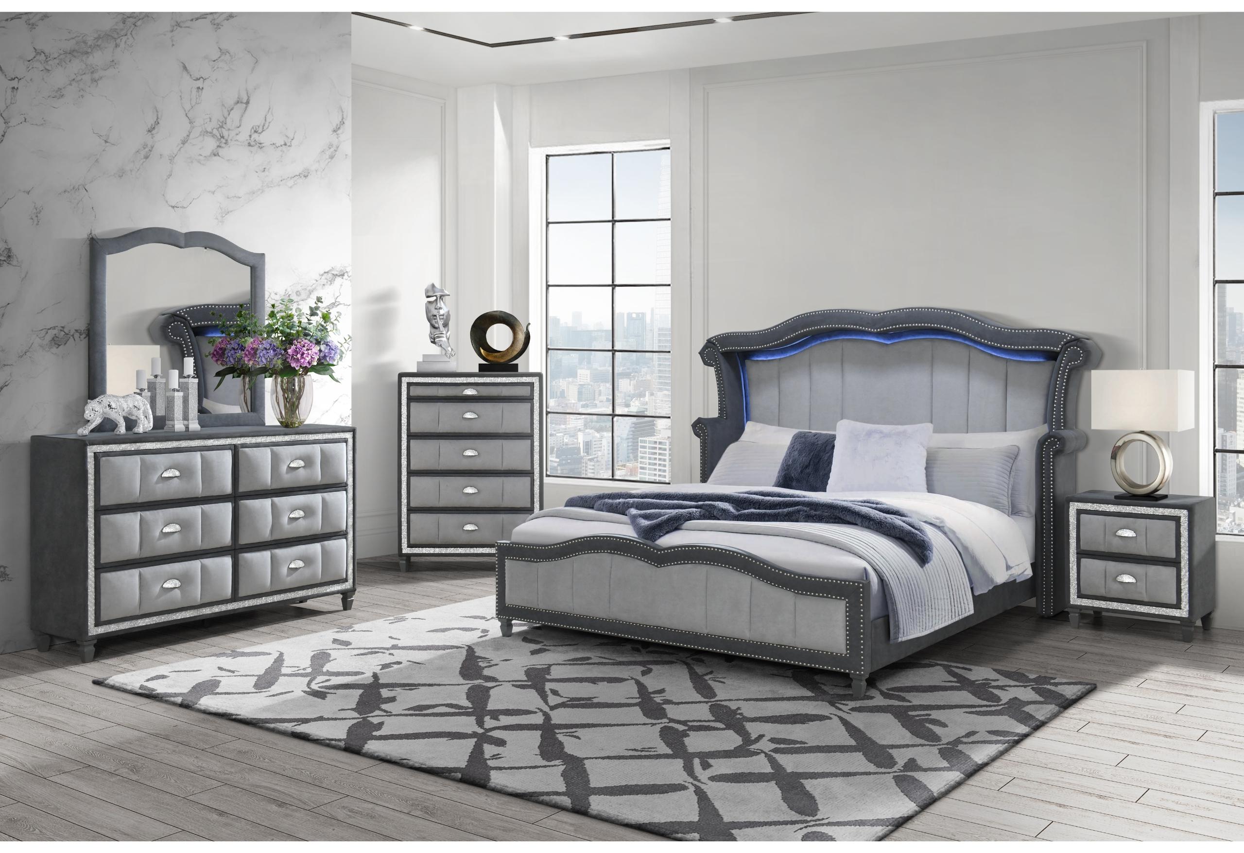 VANNA DARK GREY KING BED GROUP