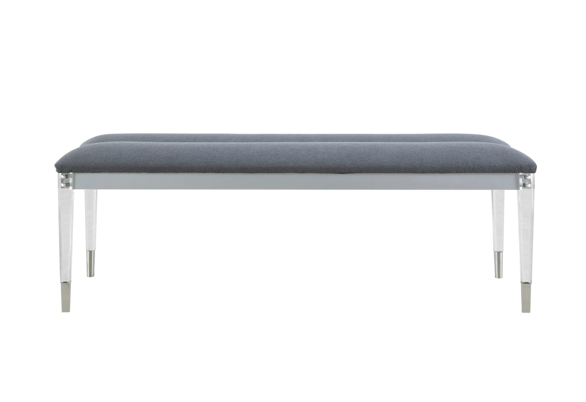Lando Silver Bench With Acrylic Legs