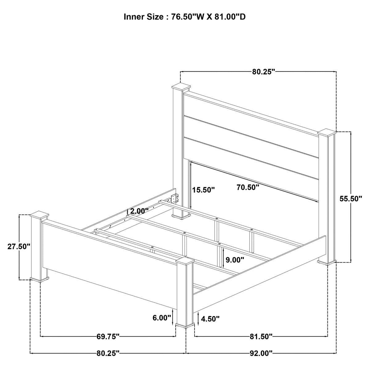 Oakglen Panel Bed
