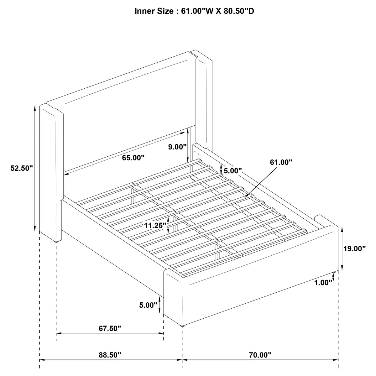 Alamosa Wingback Platform Bed