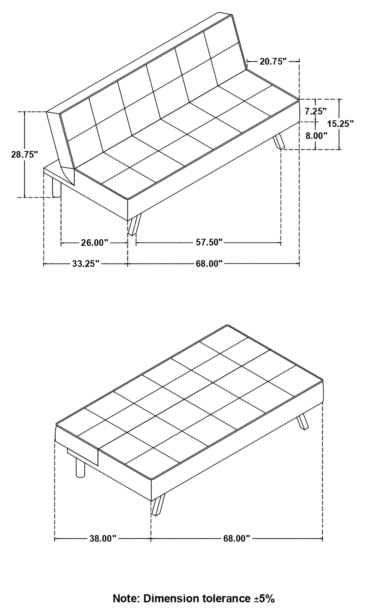 Joel Convertible Sofa Bed