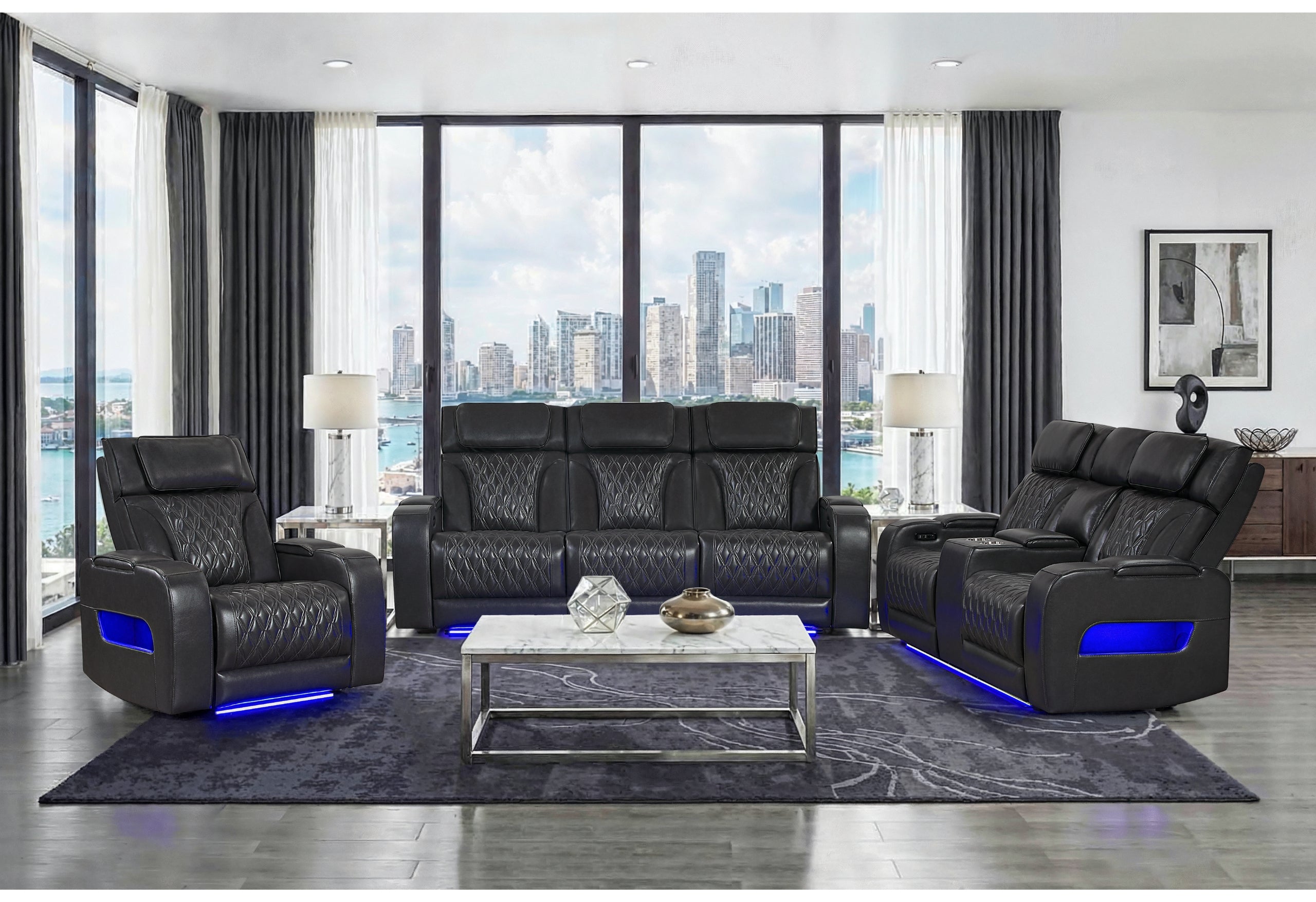 U8611 BLANCHE CHARCOAL P2 PWR REC SOFA/PWR CON REC LOVESEAT/PWR REC