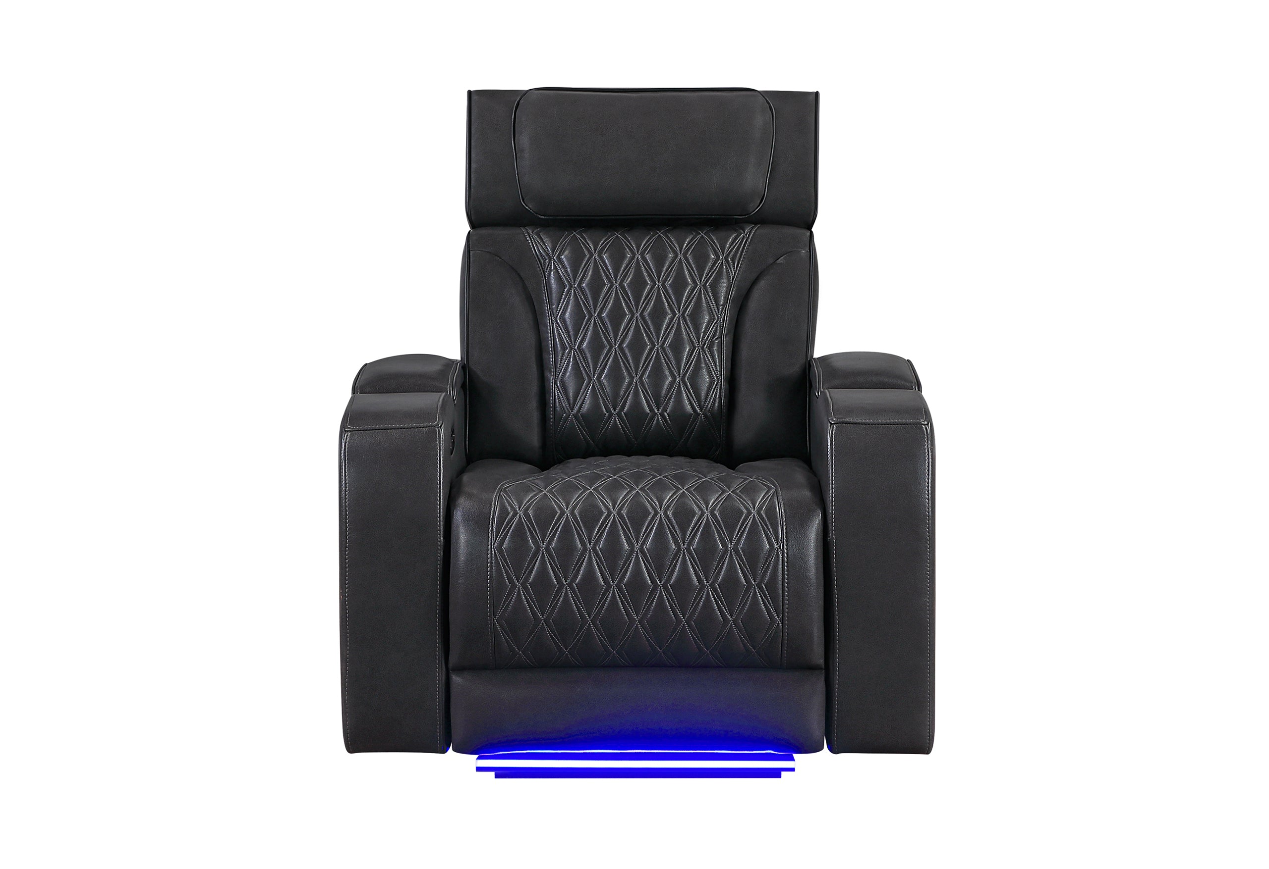 U8611 BLANCHE CHARCOAL POWER RECLINER WITH POWER HEADREST AND LED