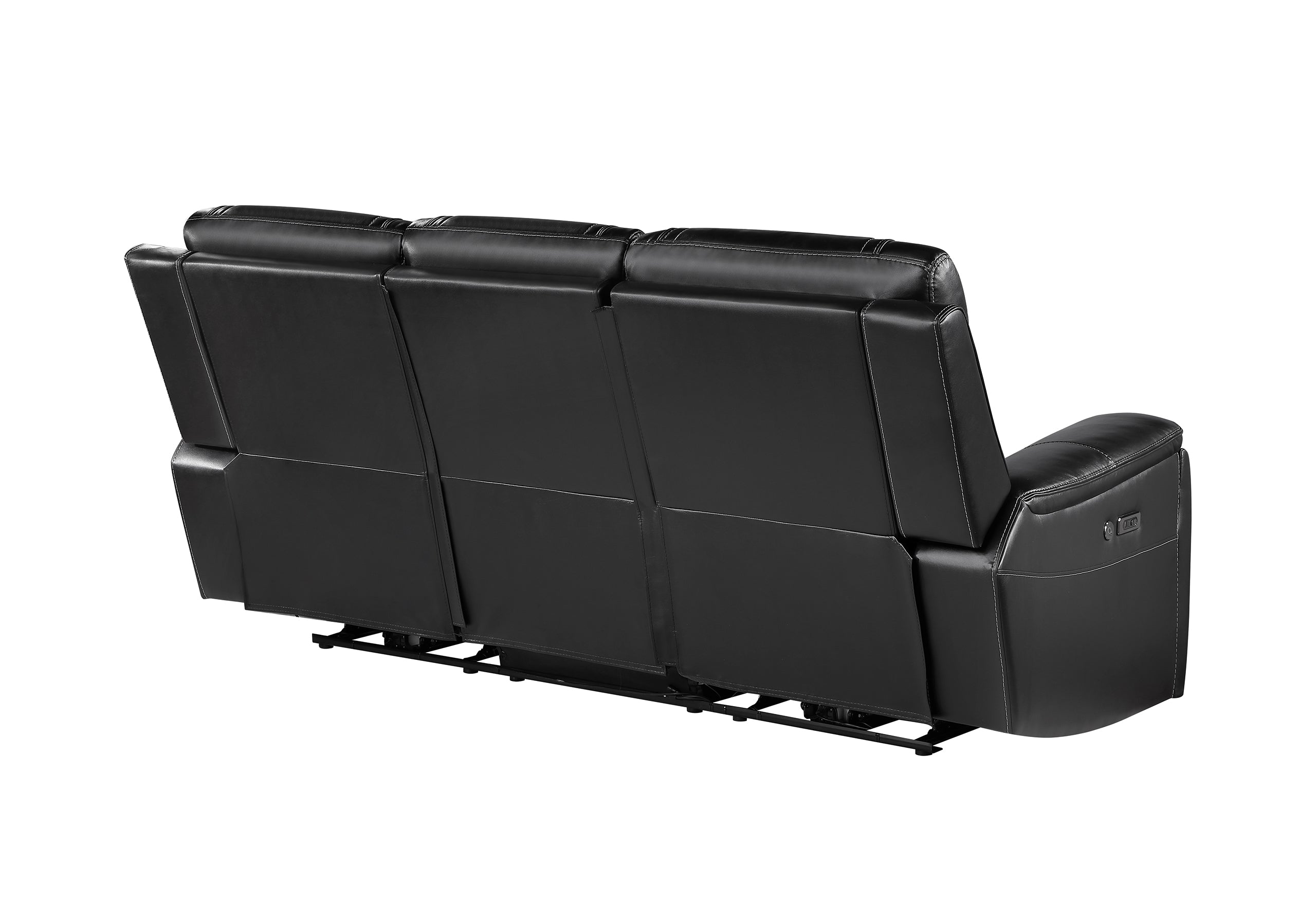U8880 BLACK LEATHER POWER RECLINING SOFA