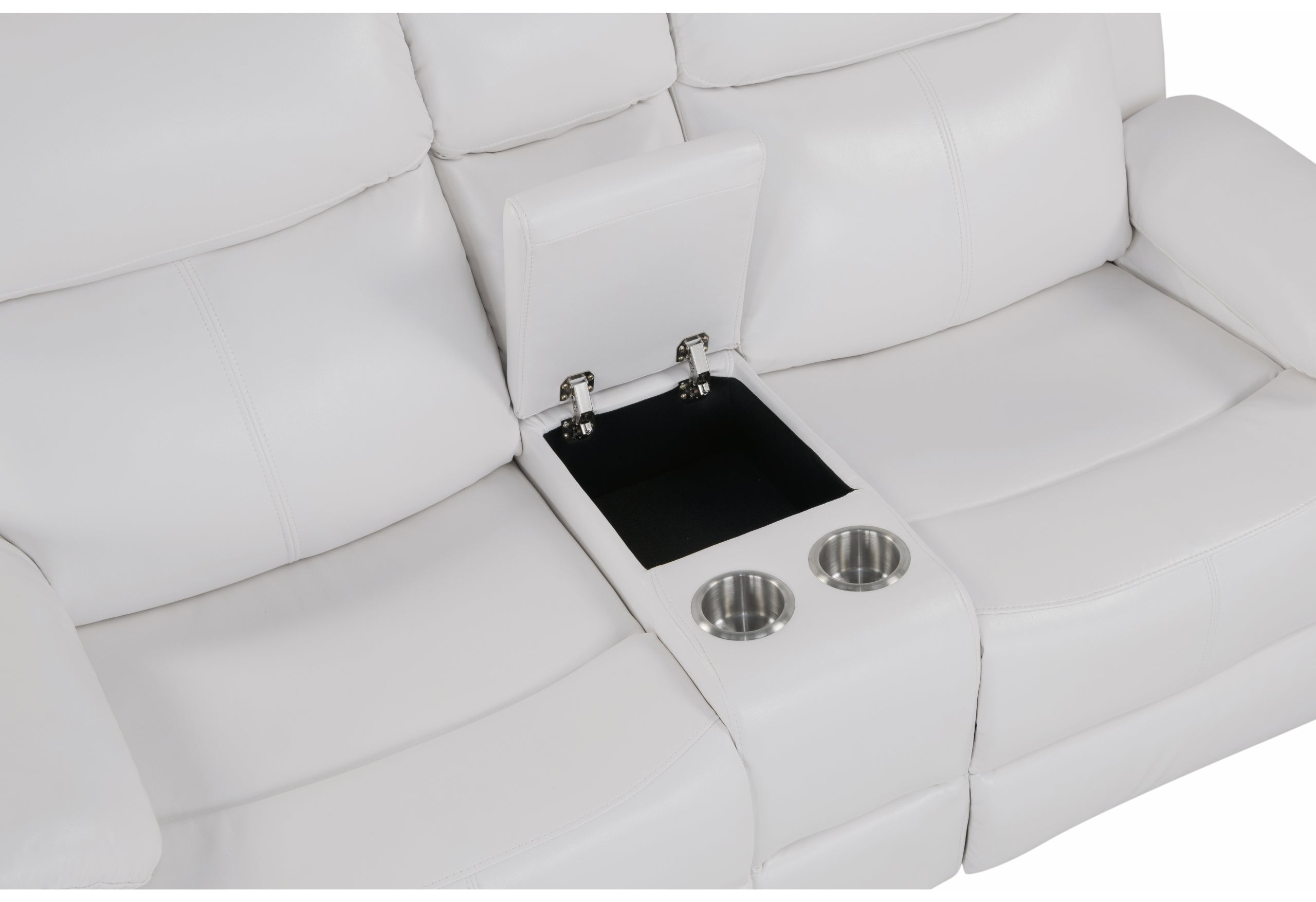 U6026 BLANCHE WHITE REC SOFA W/LED/CONS REC LS W/SPKR&LED/GR W/LED