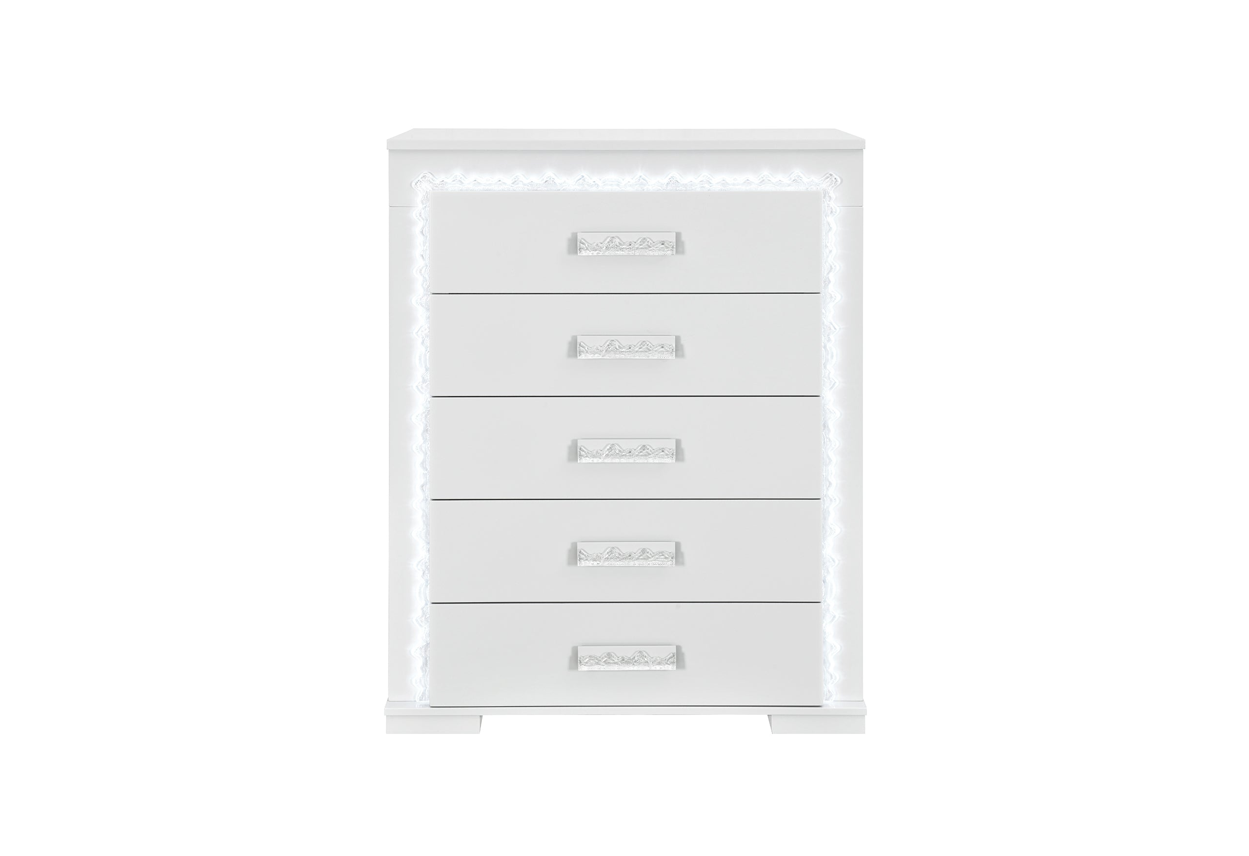 NAOMI SILVER MARBLE CHEST WITH LED