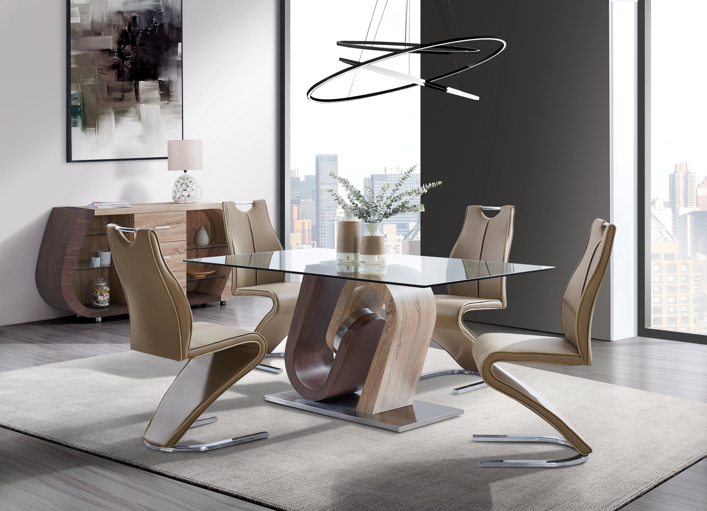 D4126N DINING TABLE AND 6 DINING CHAIRS