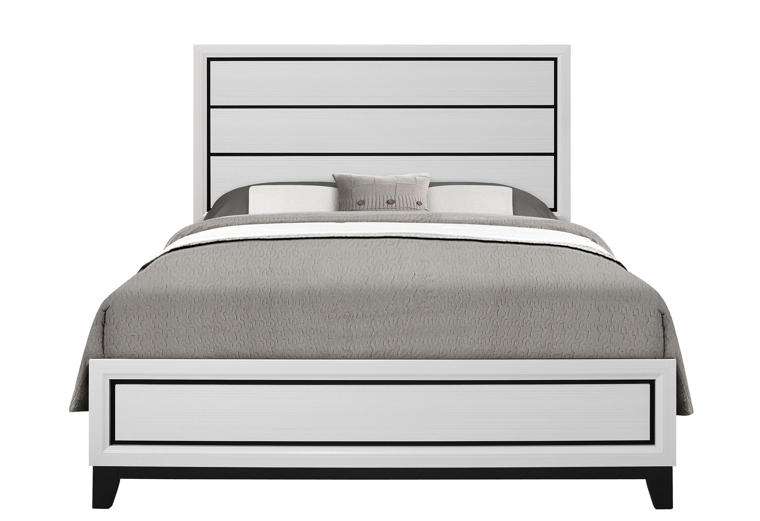 KATE WHITE QUEEN BED, DRESSER, MIRROR, NIGHTSTAND