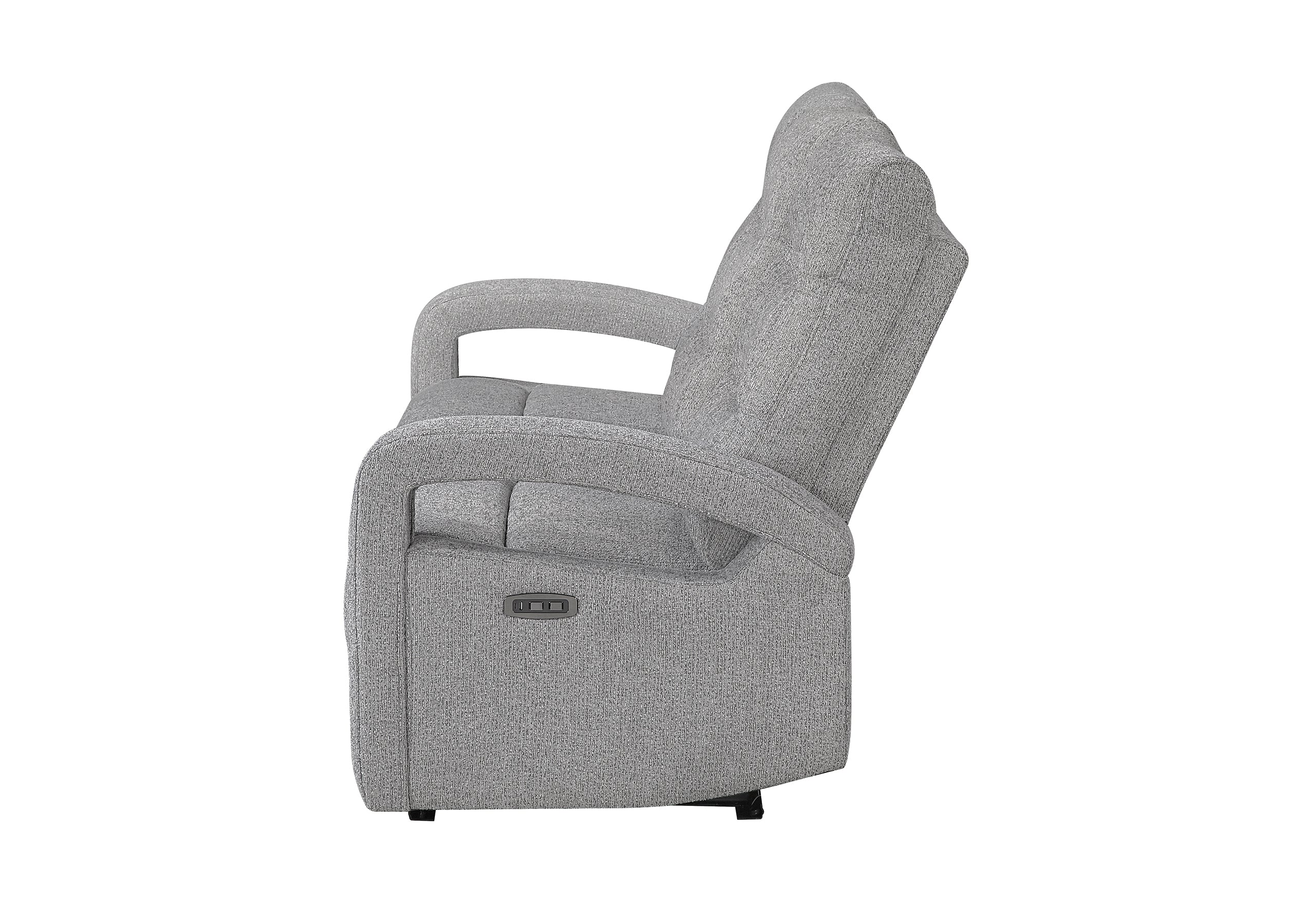 U6611 GREY 15 POWER RECLINING SOFA WITH LED
