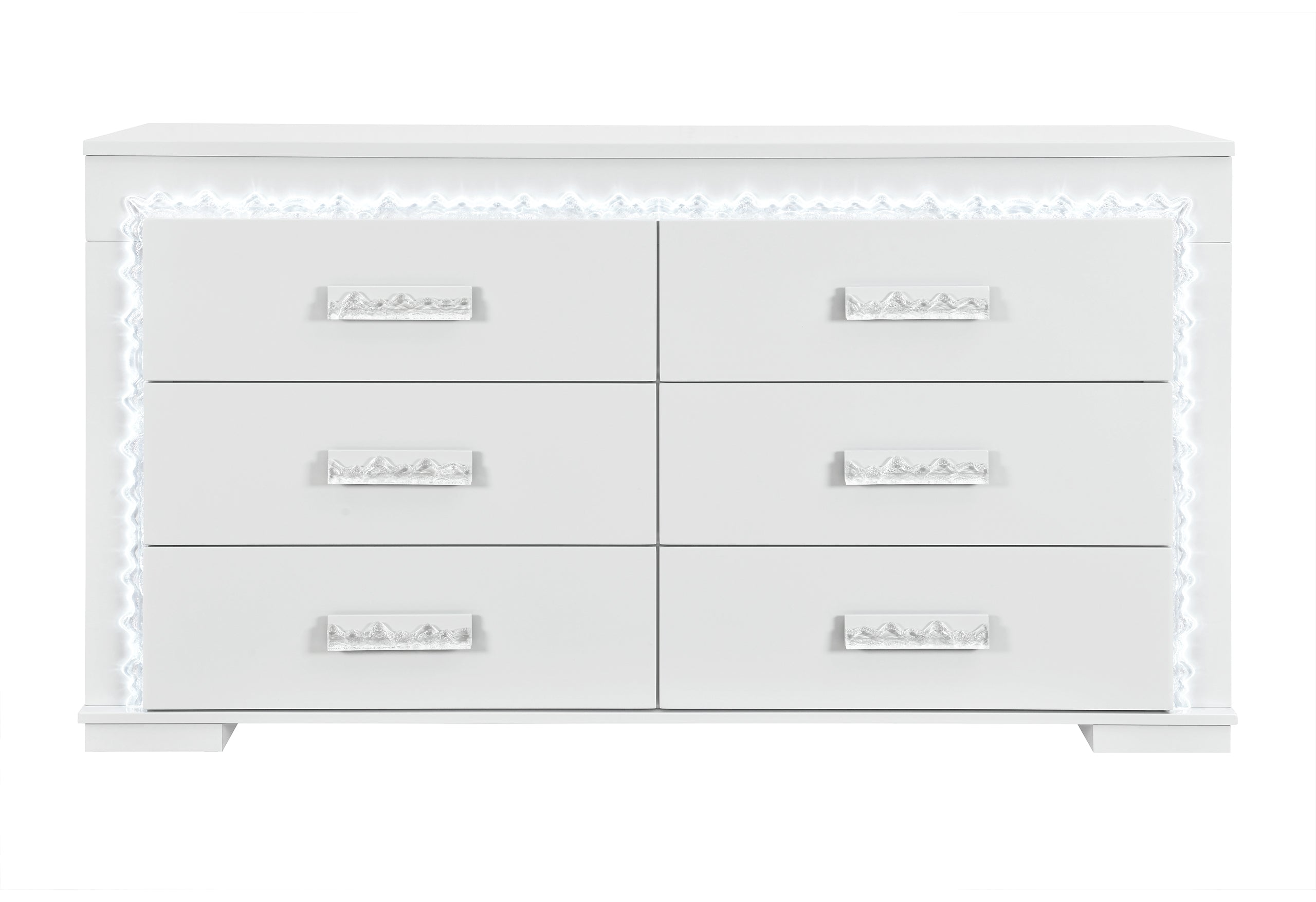 NAOMI SILVER MARBLE DRESSER WITH LED