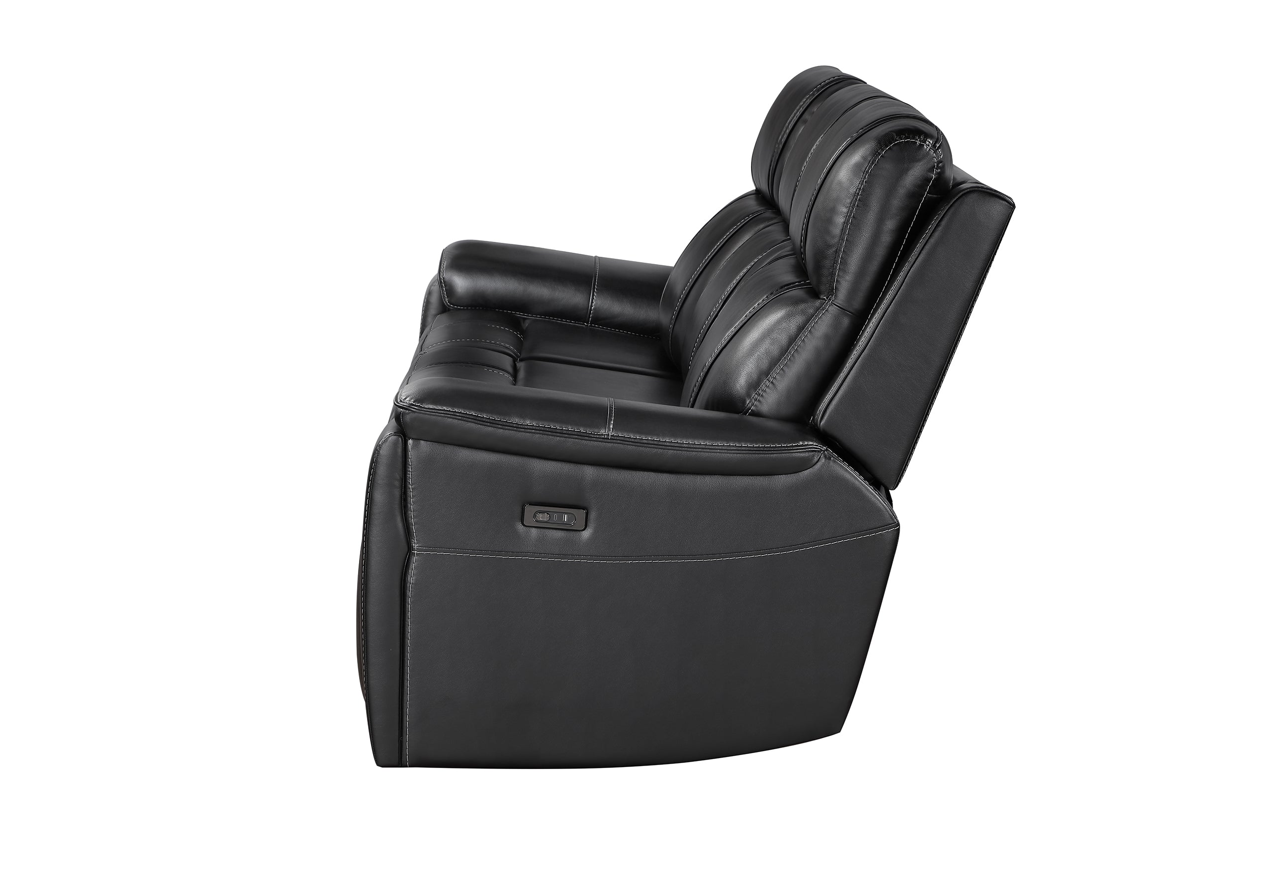 U8880 BLACK LEATHER POWER RECLINING SOFA