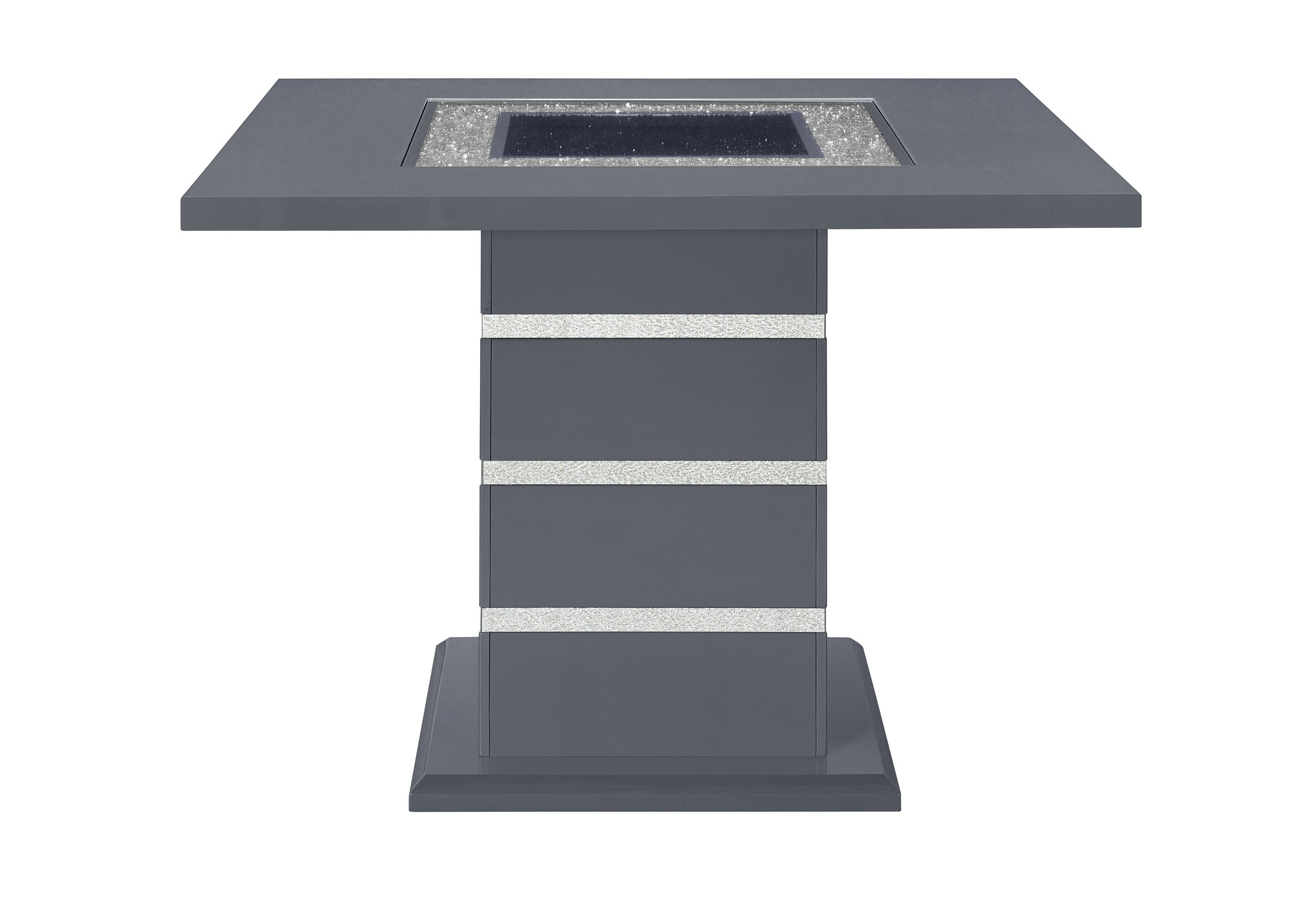 MONACO DARK GREY BAR TABLE AND 8 MONACO DARK GREY BAR STOOLS