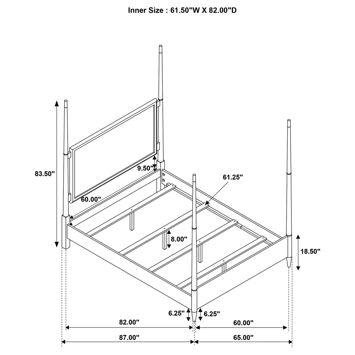 Emberlyn Four-Poster Panel Bed
