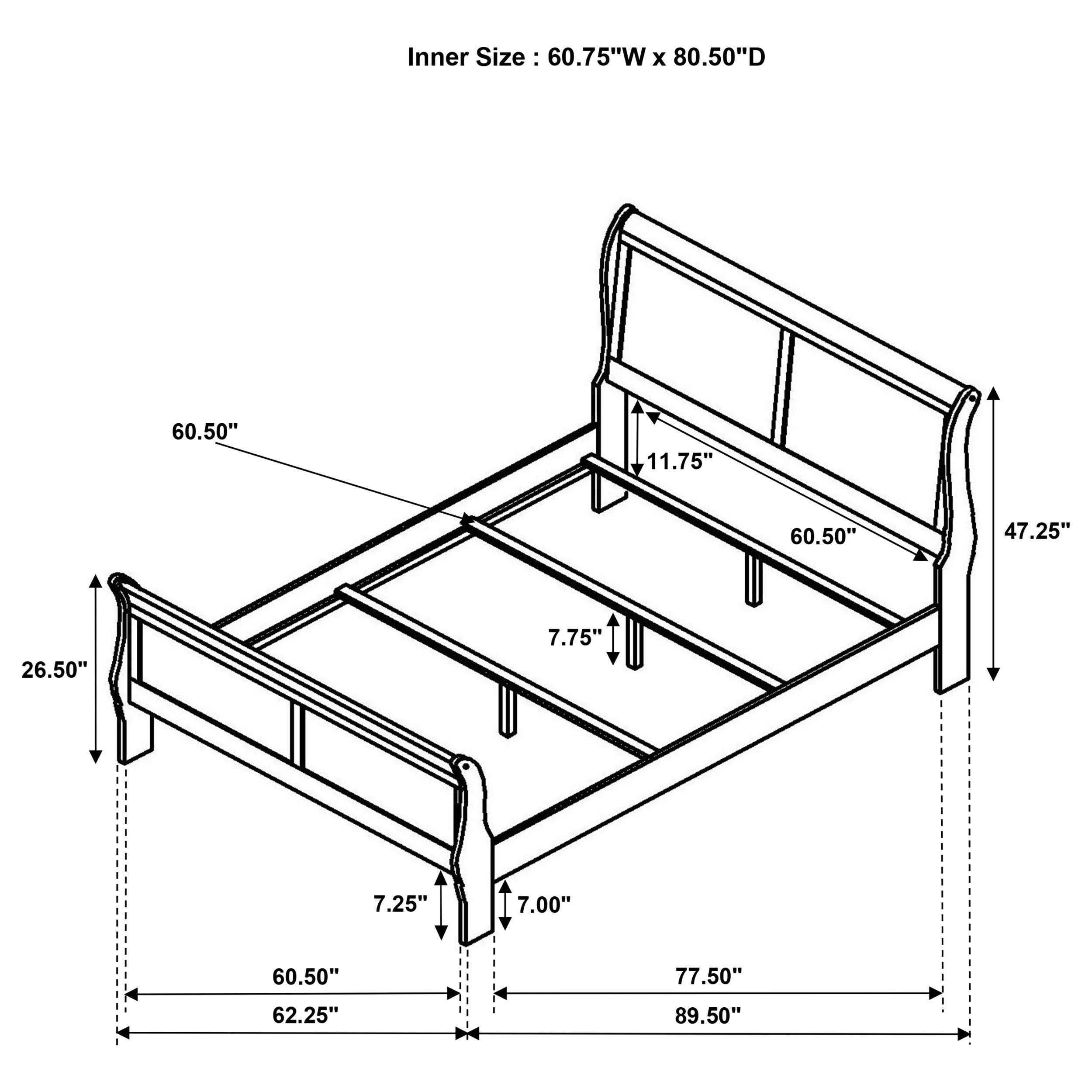 Louis Philippe Eastern King, Full, & Queen Bed