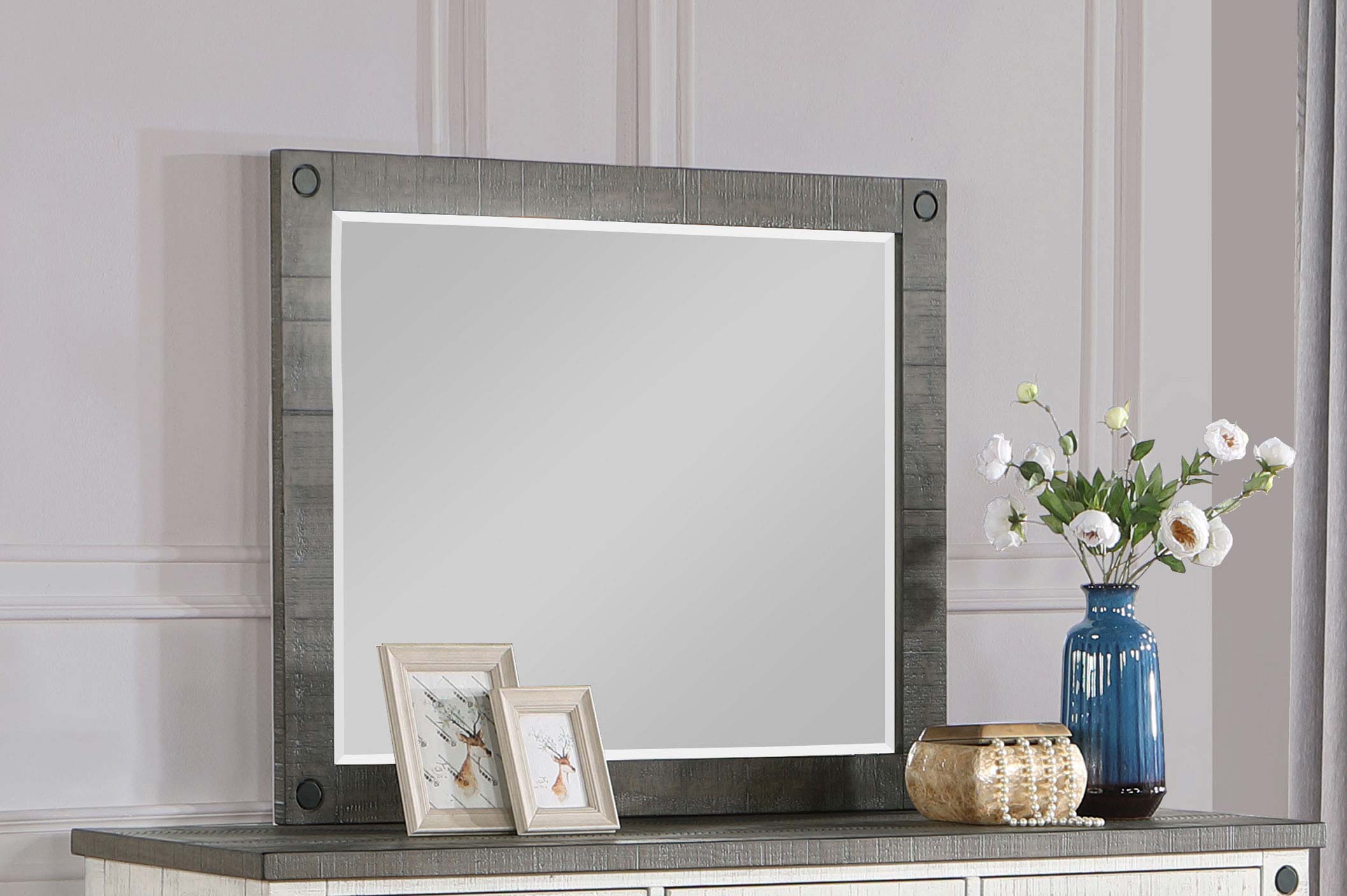 Lilith Rectangular Dresser Mirror Distressed Grey image