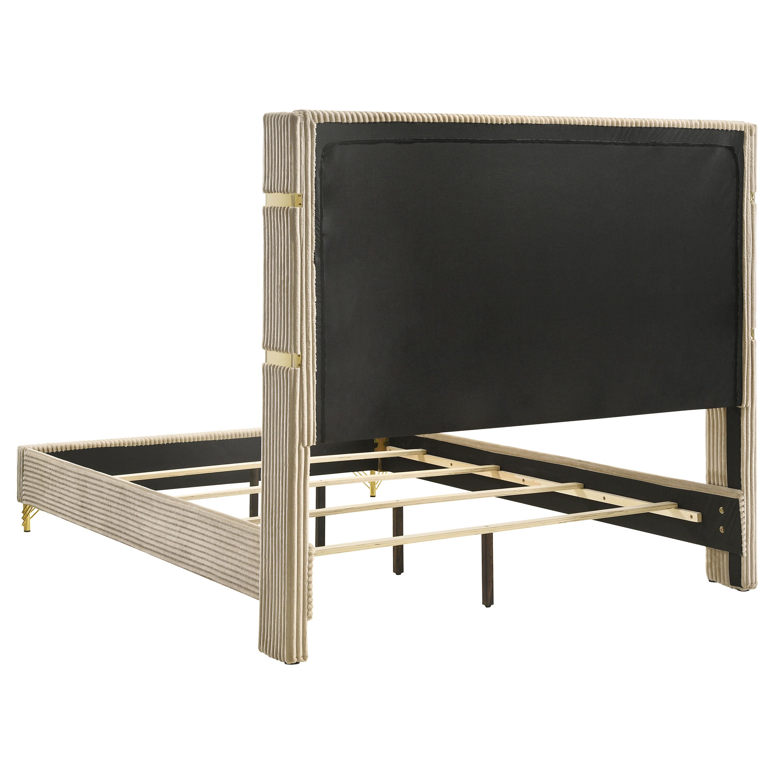 Lucia Eastern King & Queen Bed Beige & Grey