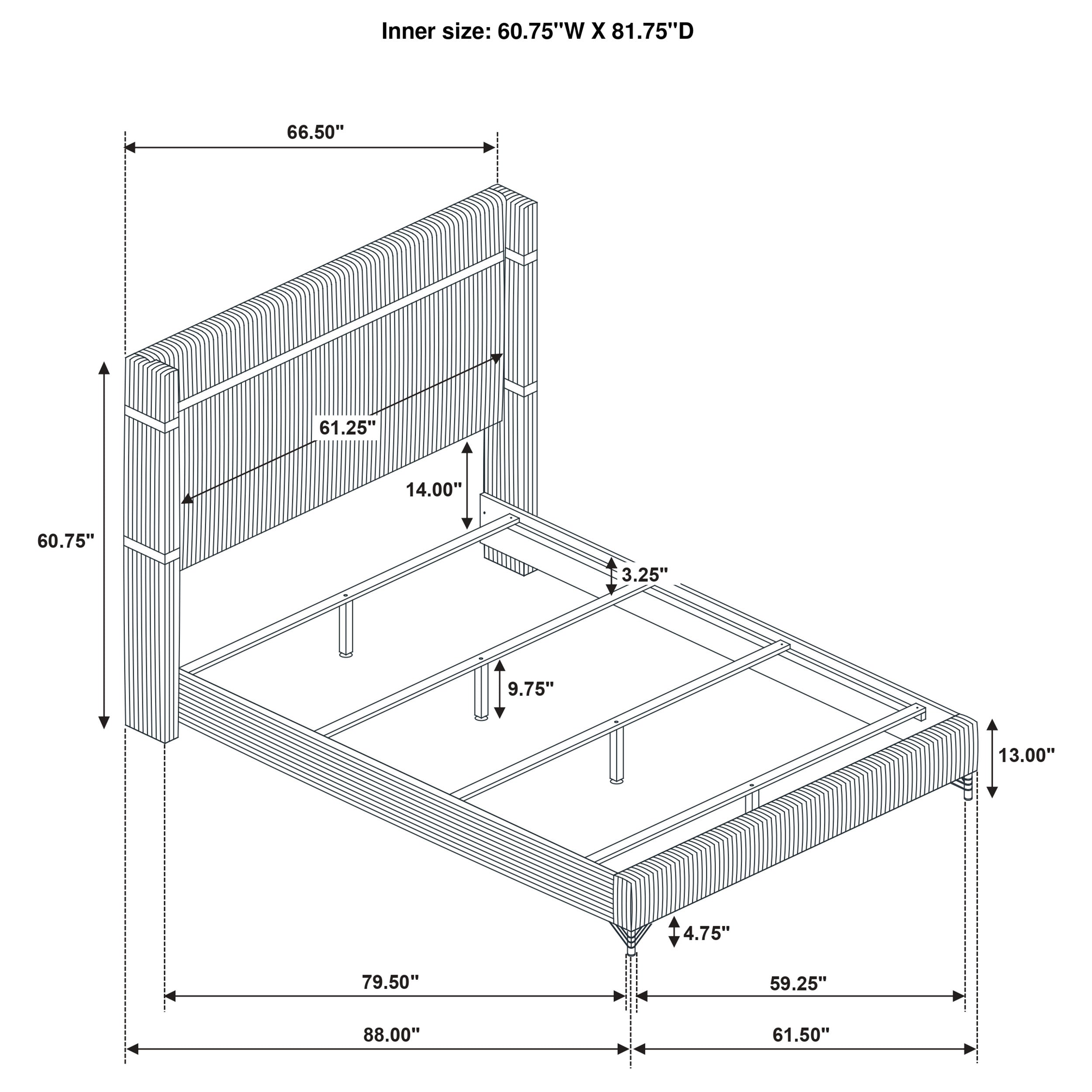 Lucia Eastern King & Queen Bed Beige & Grey
