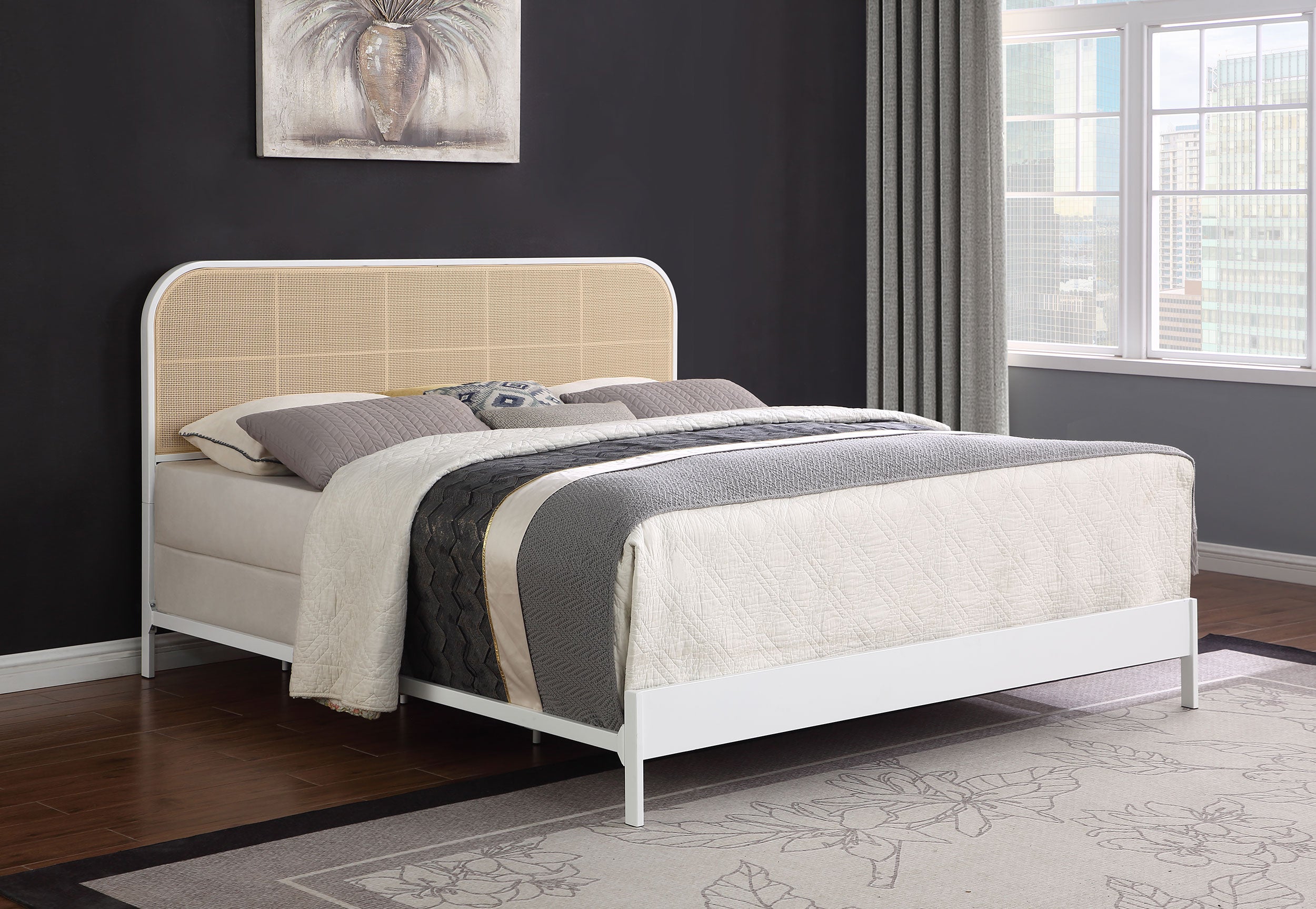 Amherst Eastern King, Queen, Full, & Twin Bed White & Black