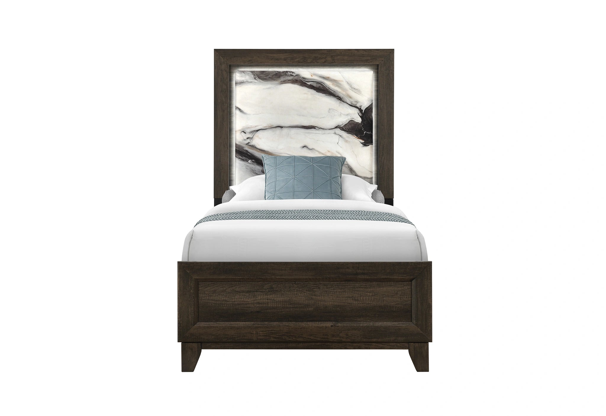 Harmony Brown Bed with LED