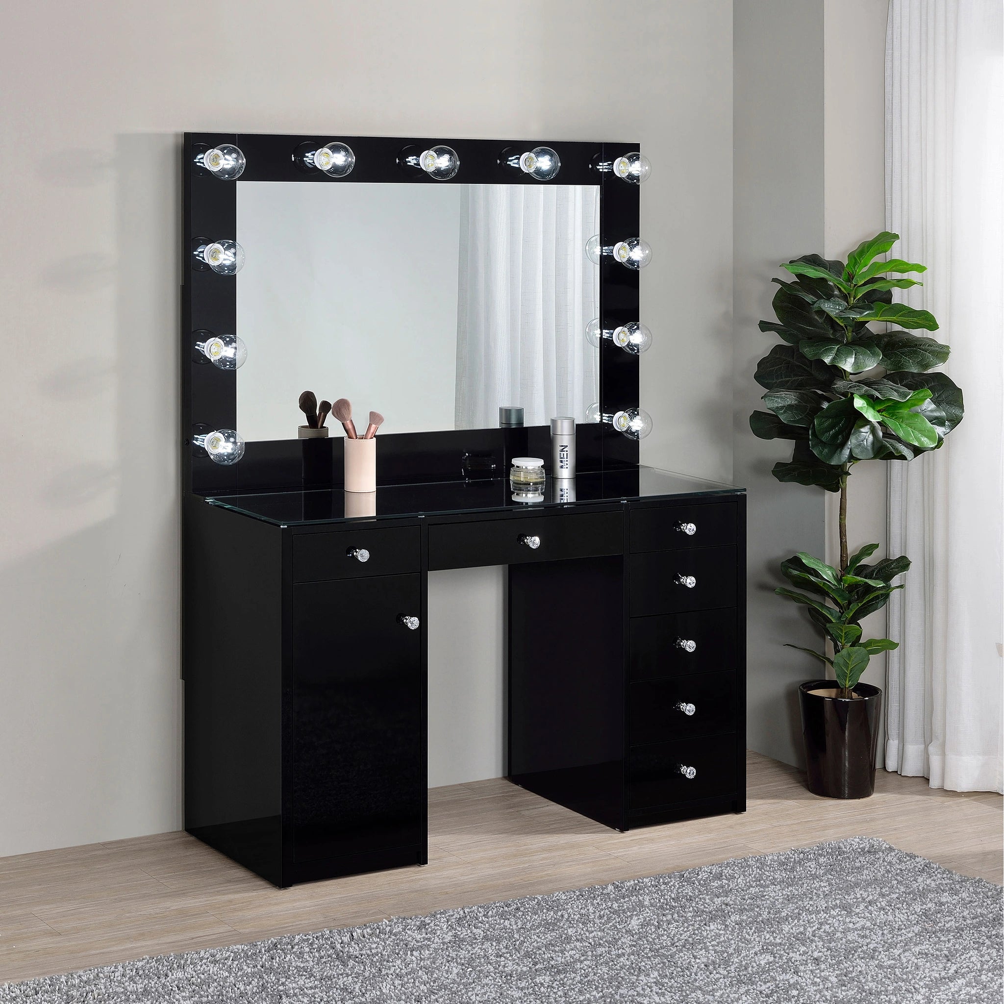 Acena Makeup Vanity Table with LED Mirror