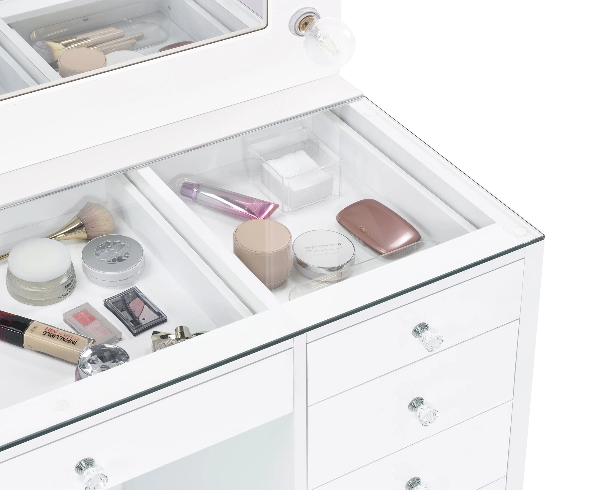 Acena Makeup Vanity Table with LED Mirror